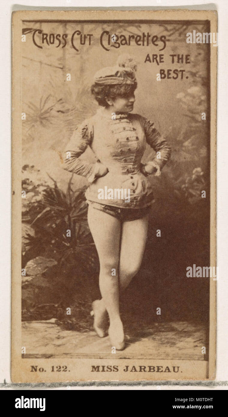 Carta collezionabile con Miss Jarbeau della serie Actors and Actresses (N145-2), emessa da Duke Sons & Co. Per promuovere le sigarette Cross Cut. Foto Stock