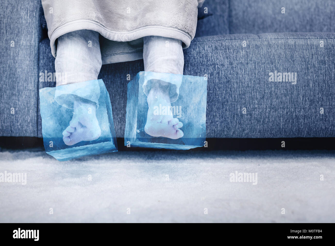 Il ghiaccio i piedi freddi Foto Stock