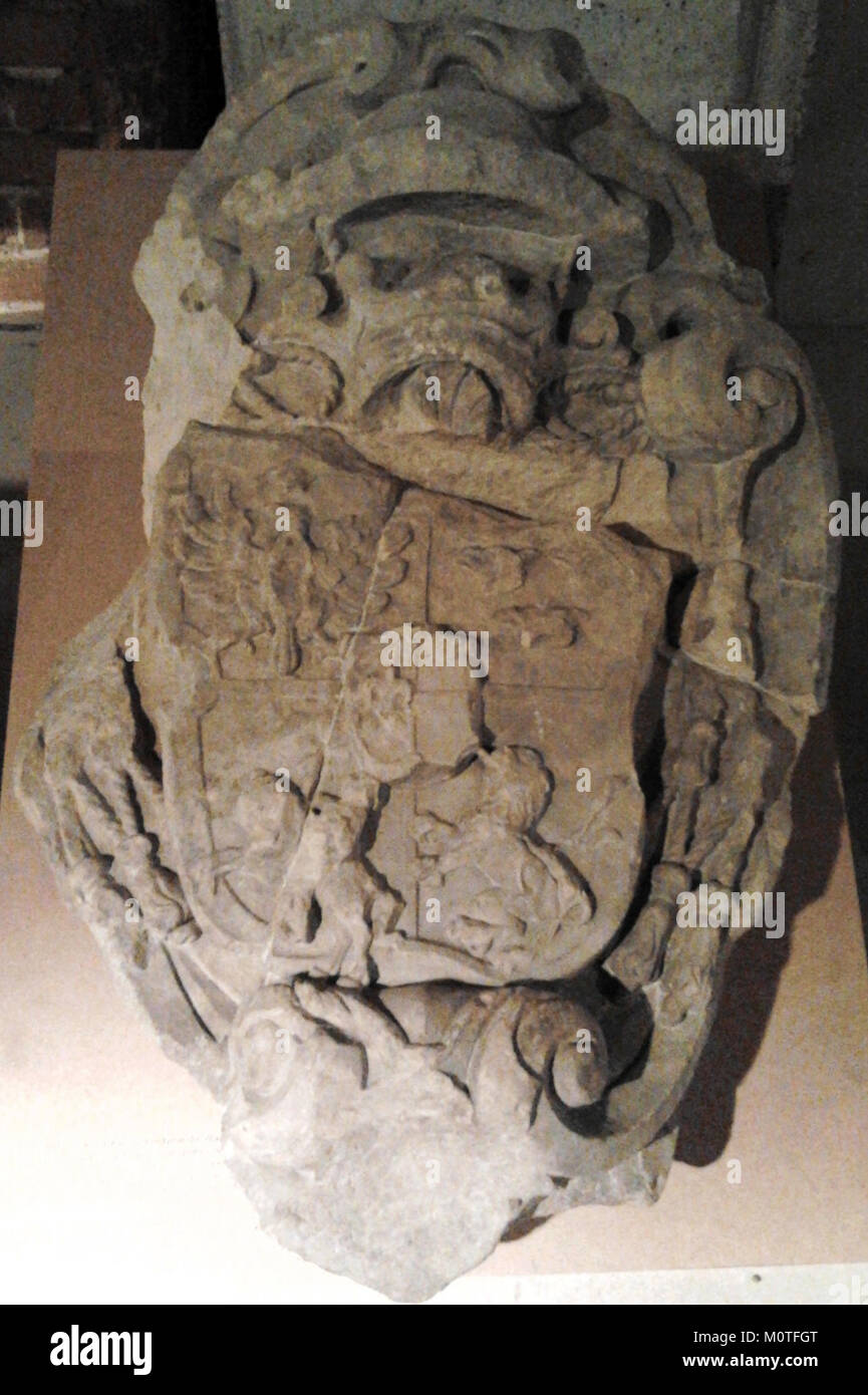 Il cartiglio di Carlo Ferdinando Vasa è una cornice decorativa ornata che porta il nome di Carlo Ferdinando, principe polacco e capo militare. Tali cartocci sono stati comunemente usati nel XVII secolo per commemorare figure ed eventi degni di nota. Foto Stock