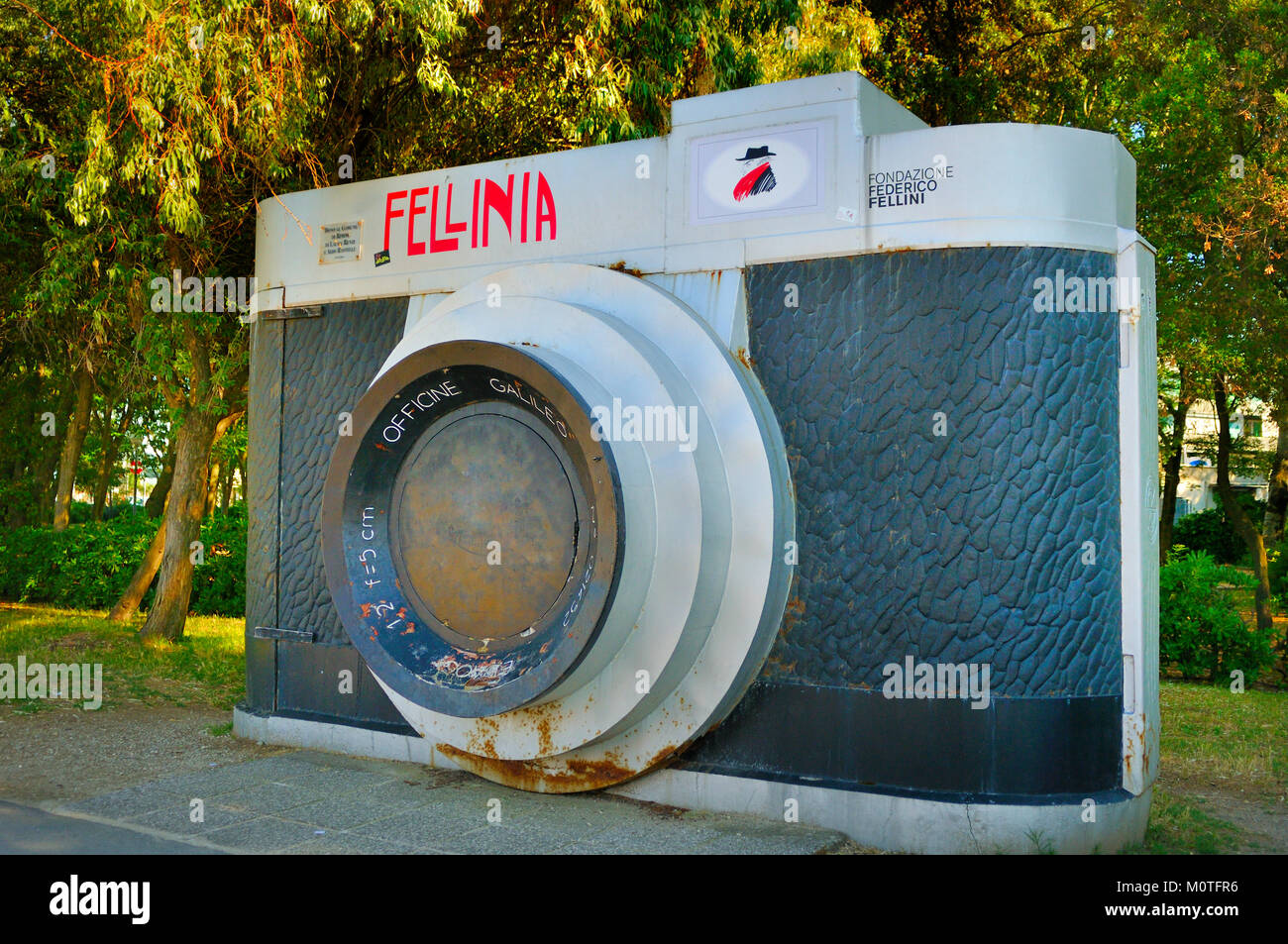 Fotocamera gigante a Rimini, Italia Foto Stock