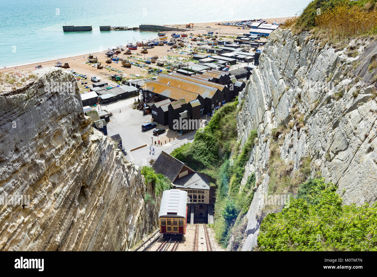 East Hill sollevare ferroviarie, Rock-A-strada Nore, Hastings, East Sussex, England, Regno Unito Foto Stock