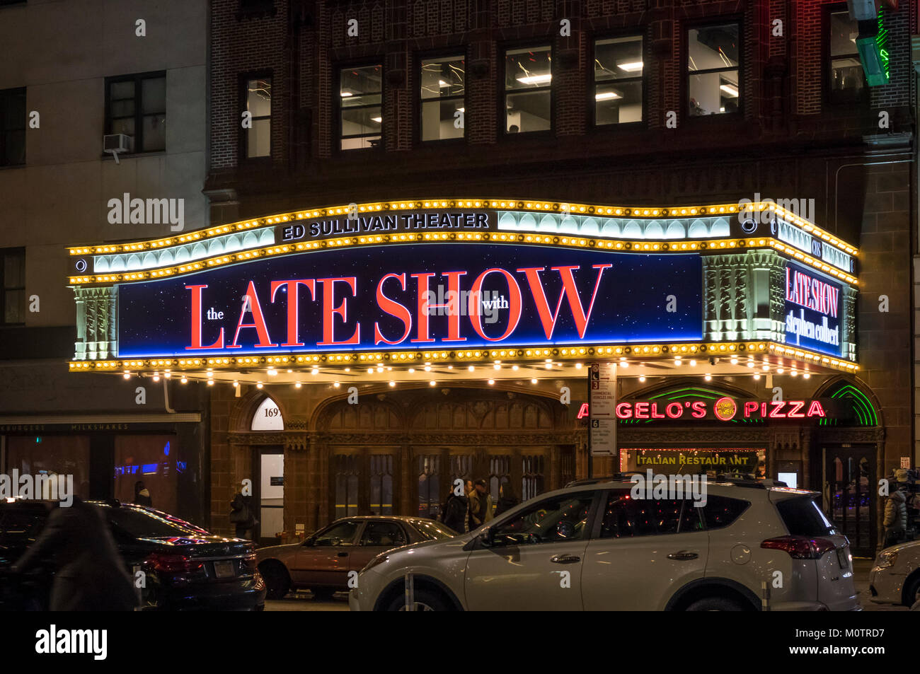 Il Late Show alla Ed Sullivan Theater nel Quartiere dei Teatri di Broadway Foto Stock