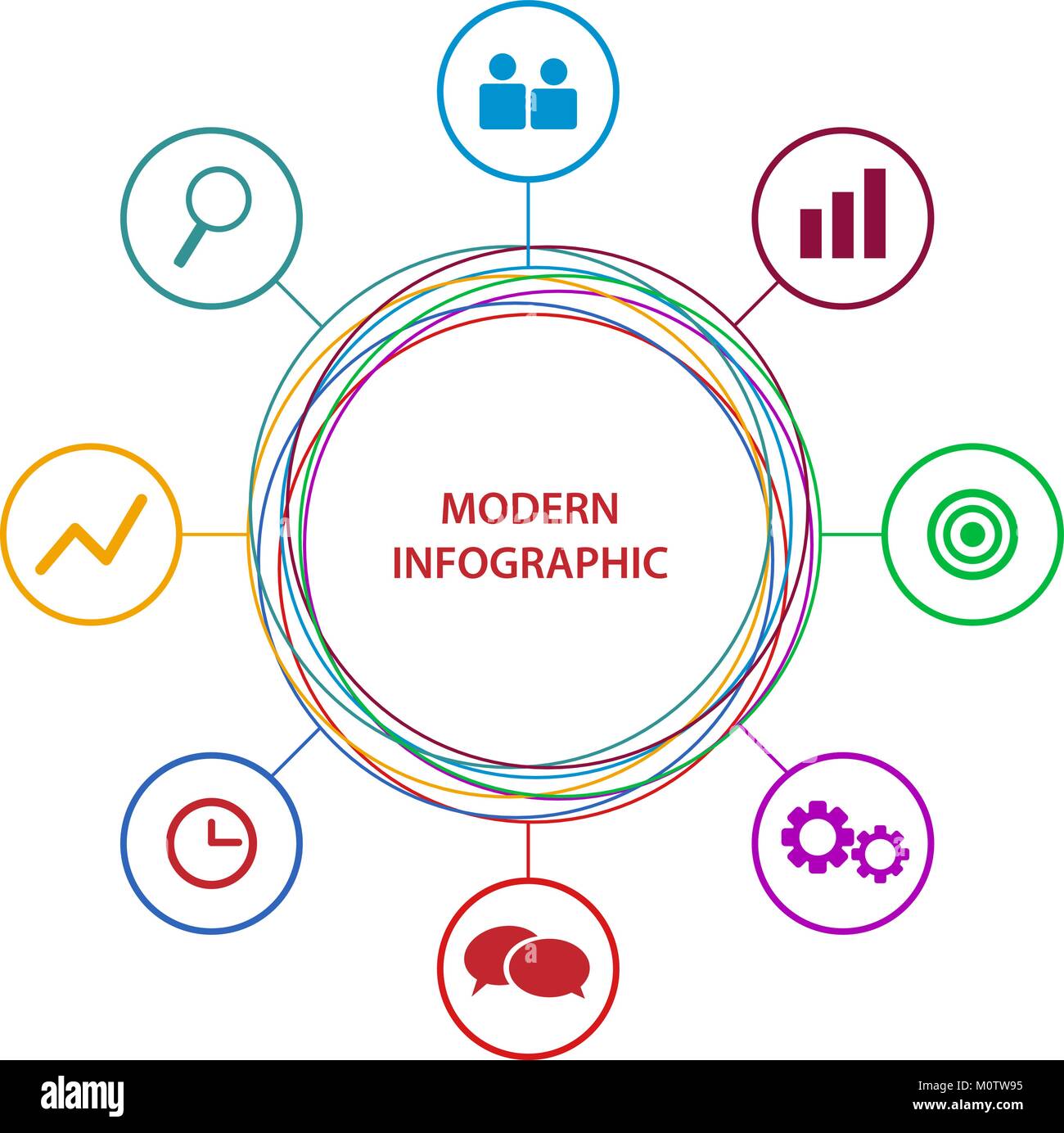 Abstract Business infographics cerchio. Illustrazione Vettoriale