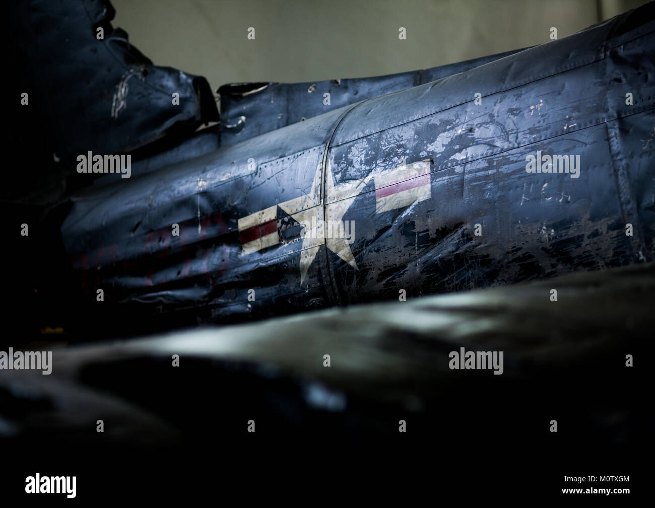 Stella sulla guerra americana piano fusoliera in patria vittoriosa guerra di liberazione museum, Provincia di Pyongan, Pyongyang, Corea del Nord Foto Stock