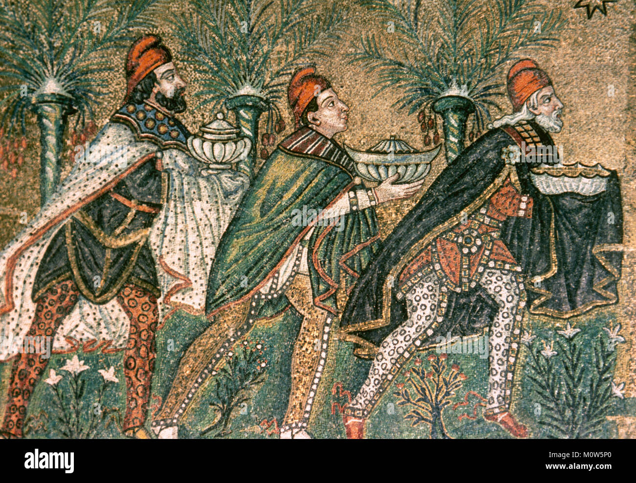 Il Nome Di Tre Re Persiani I tre Re Magi. Mosaico bizantino. Ca. 550. Dettaglio. Ristrutturato nel