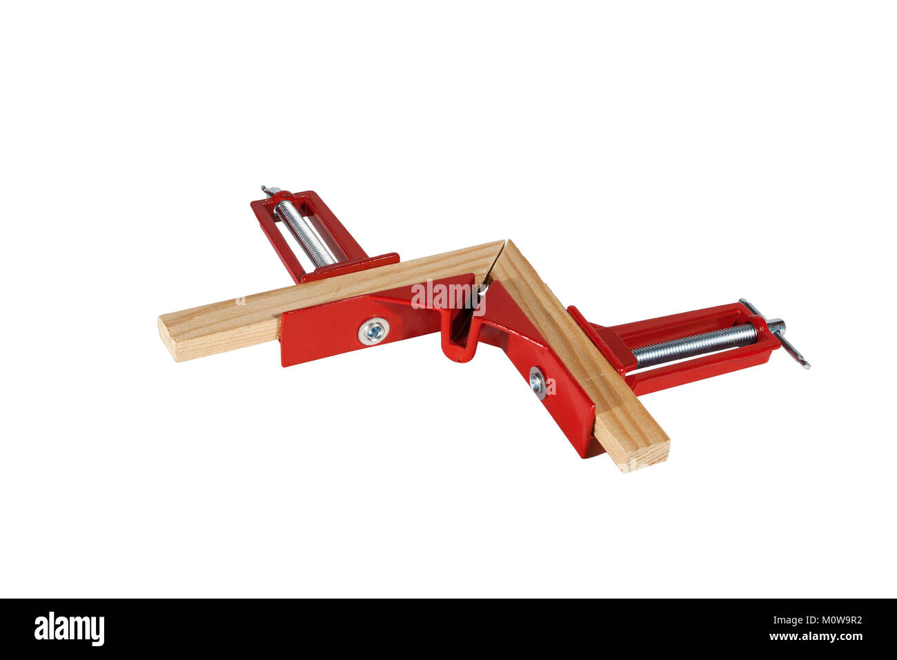 Angolo falegname morsetto. Isolato su sfondo bianco. Foto Stock