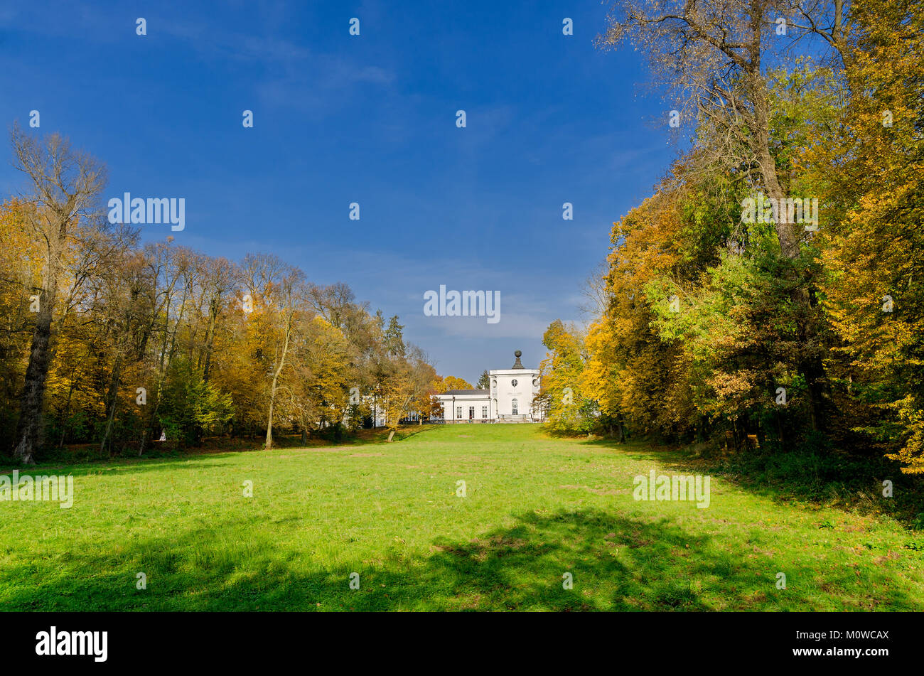 Jablonna Palace e giardino inglese complessa, sobborgo di Varsavia, Masovia voivodato, Polonia. Foto Stock