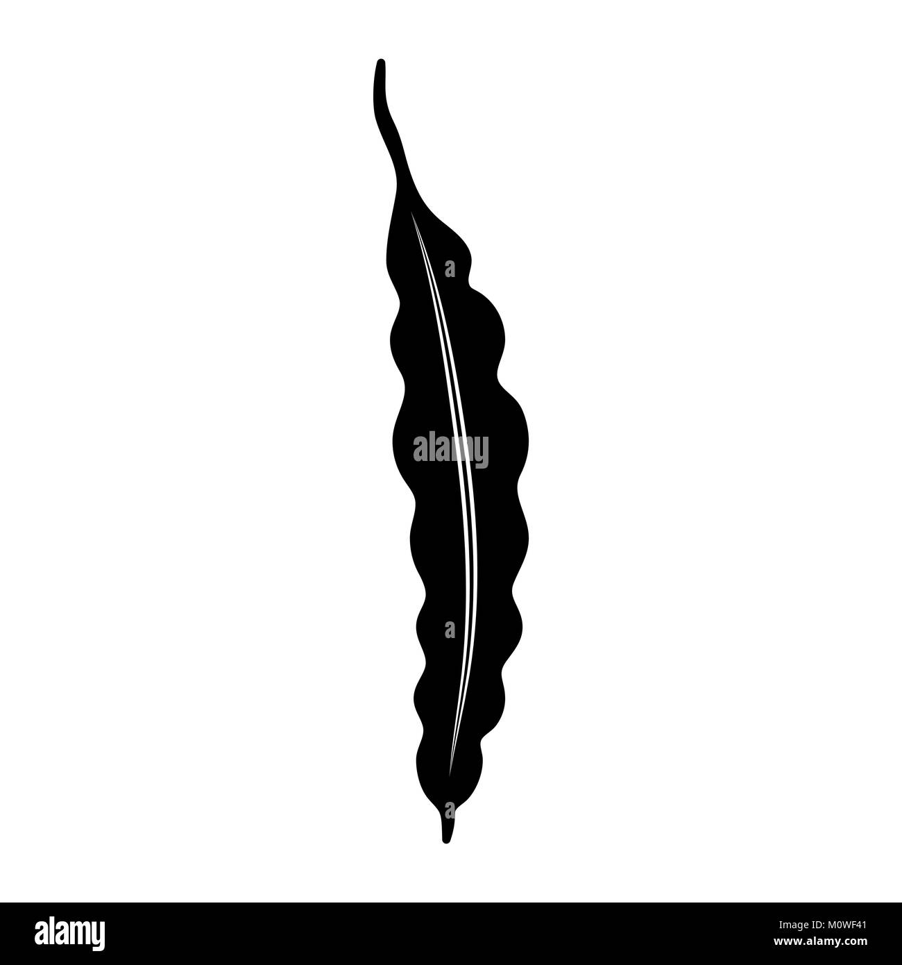 Fagiolo stringa silhouette isolati su sfondo bianco Illustrazione Vettoriale