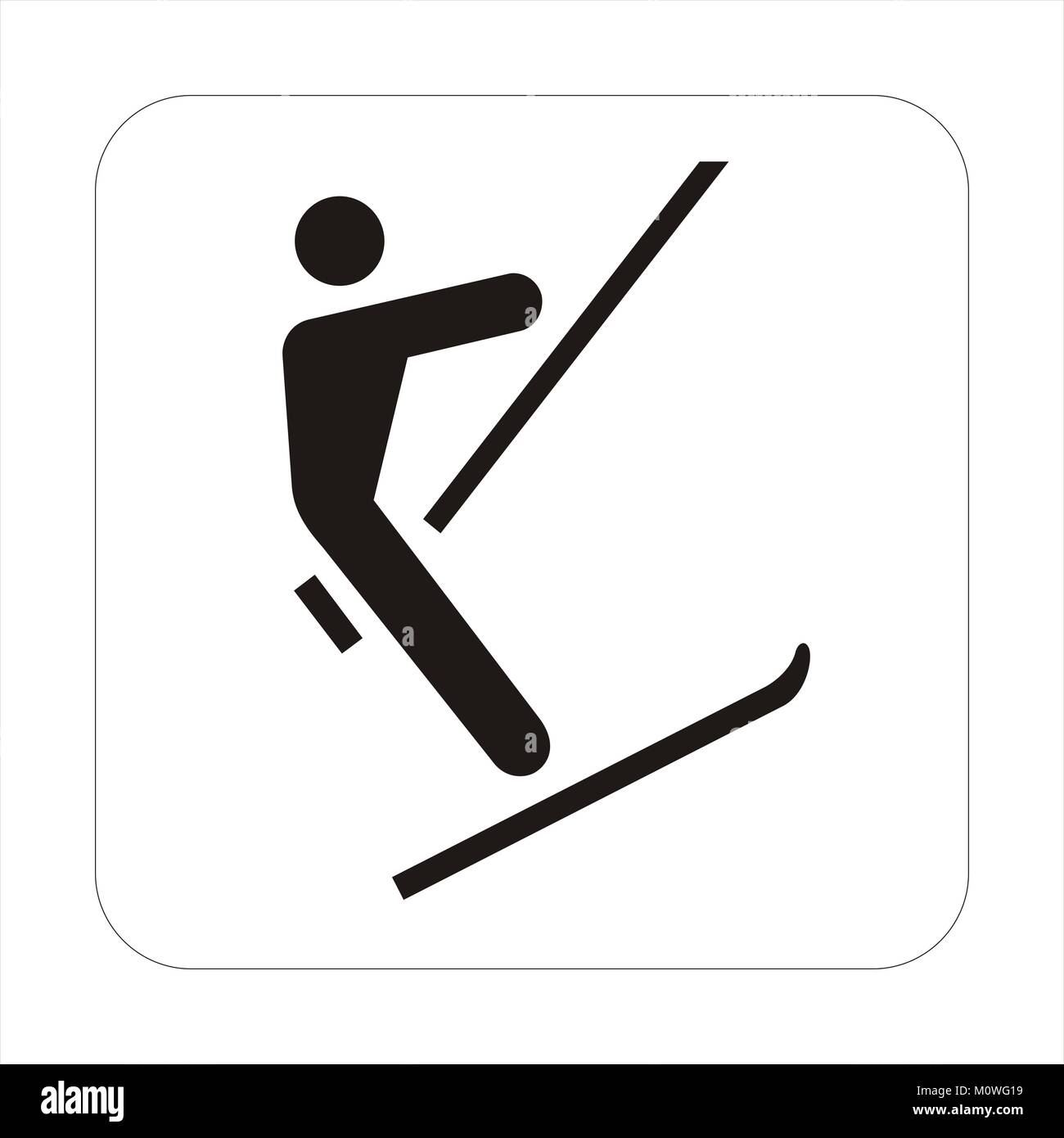 Segno di viaggio - ski Foto Stock