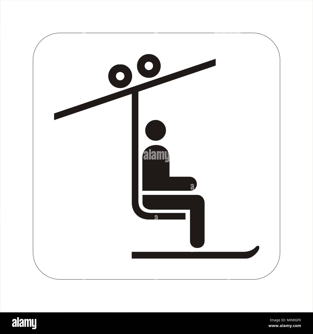 Ski lift icongraphic Foto Stock