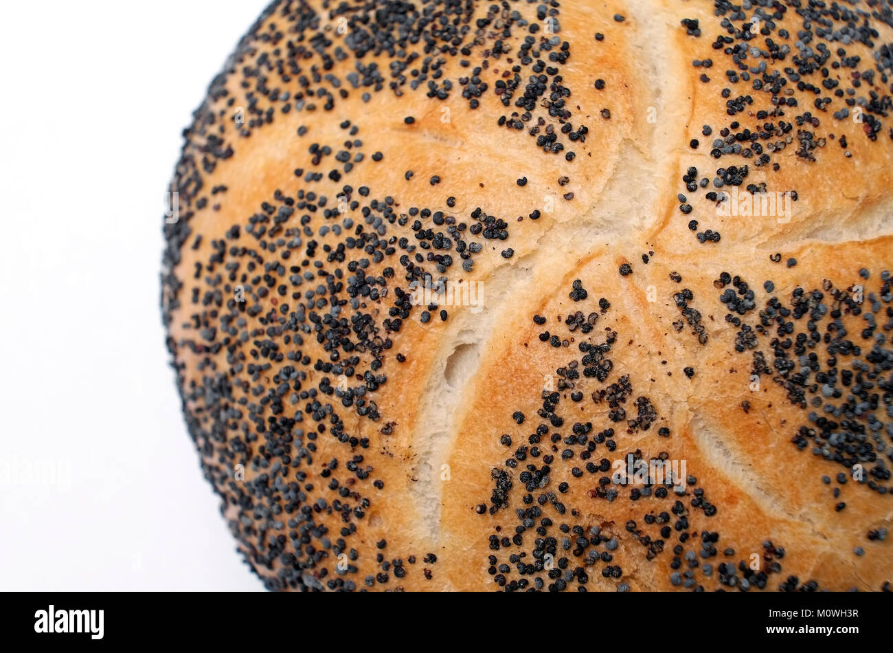 Piccolo bap focaccia guarnita con di semi di sesamo nero Foto Stock