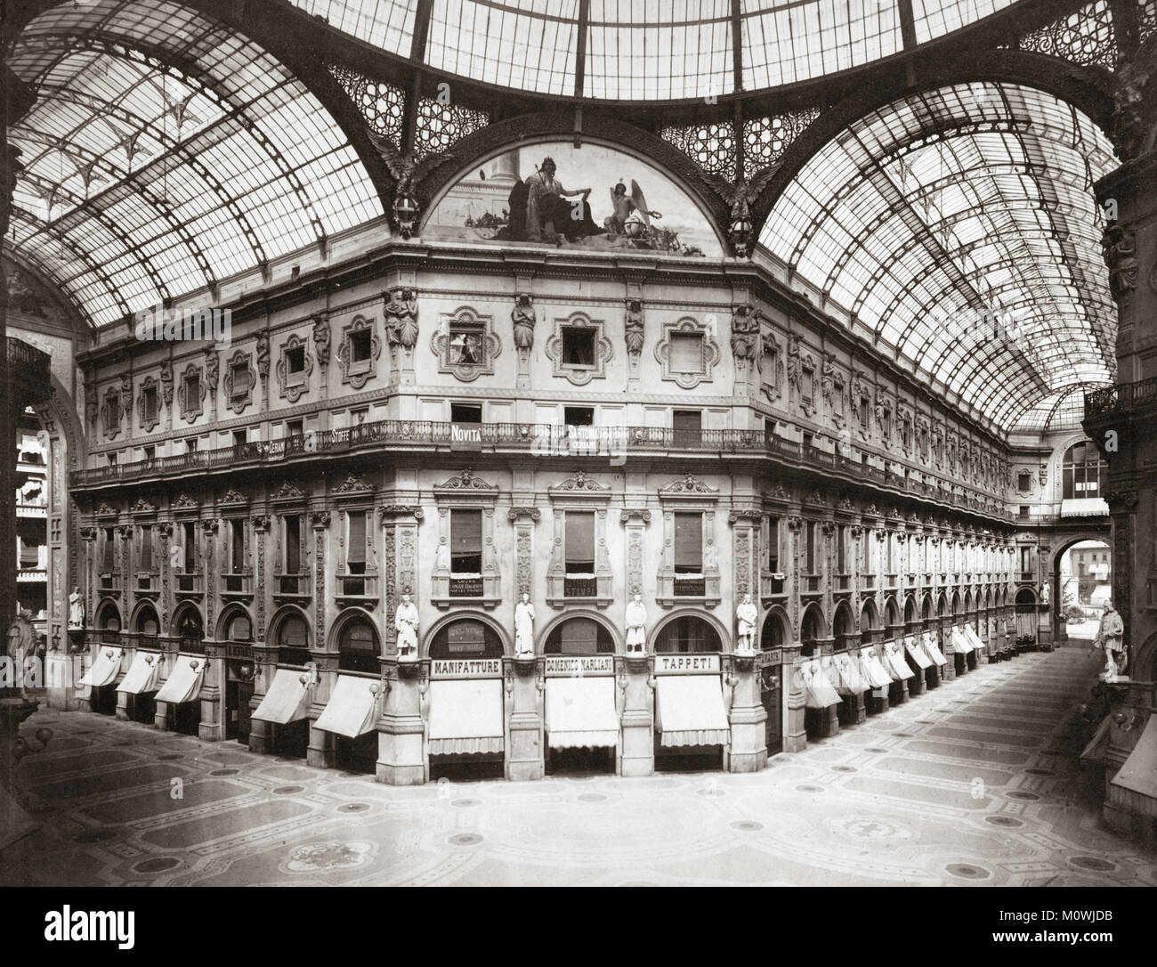 C.1890 Italia Milano Galleria Vittorio Emanuele II Foto Stock