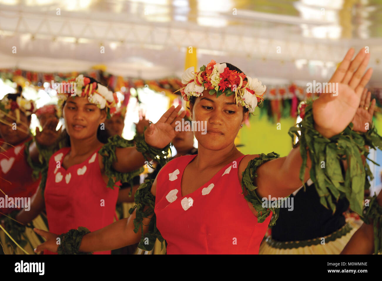Tuvaluans celebrano il loro giorno di indipendenza il 1 ottobre 2015 Foto Stock