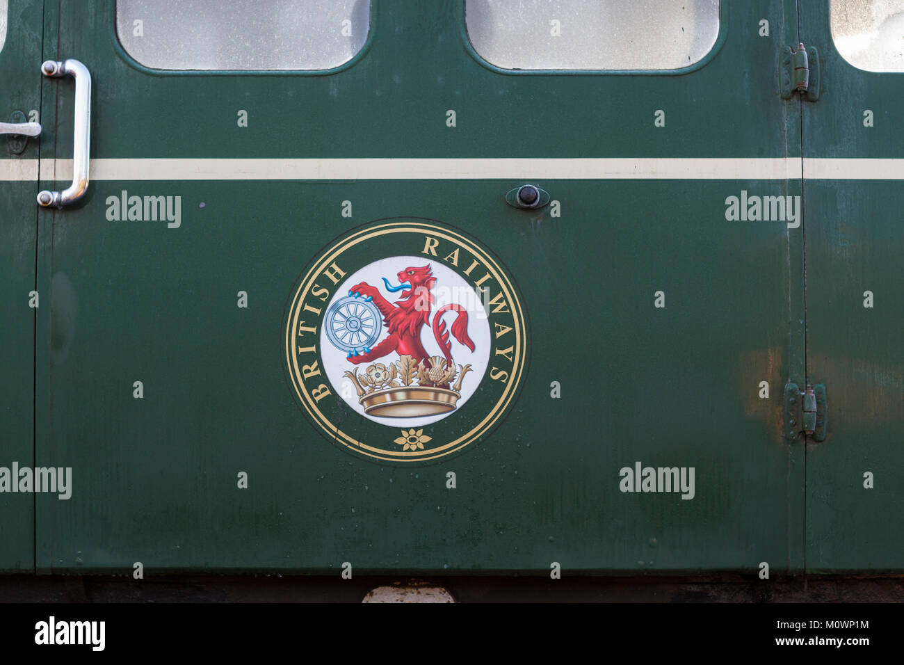 British Railways logo sul carrello del treno Foto Stock
