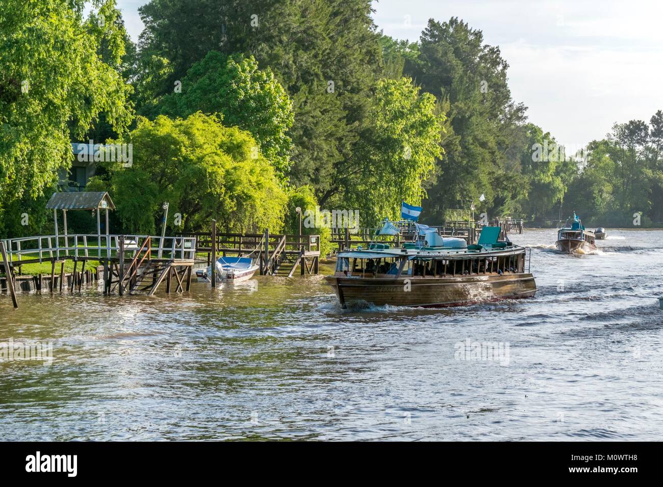 L'Argentina,provincia di Buenos Aires,Tigre,giro in barca all'estremità sud del delta del fiume Parana Foto Stock