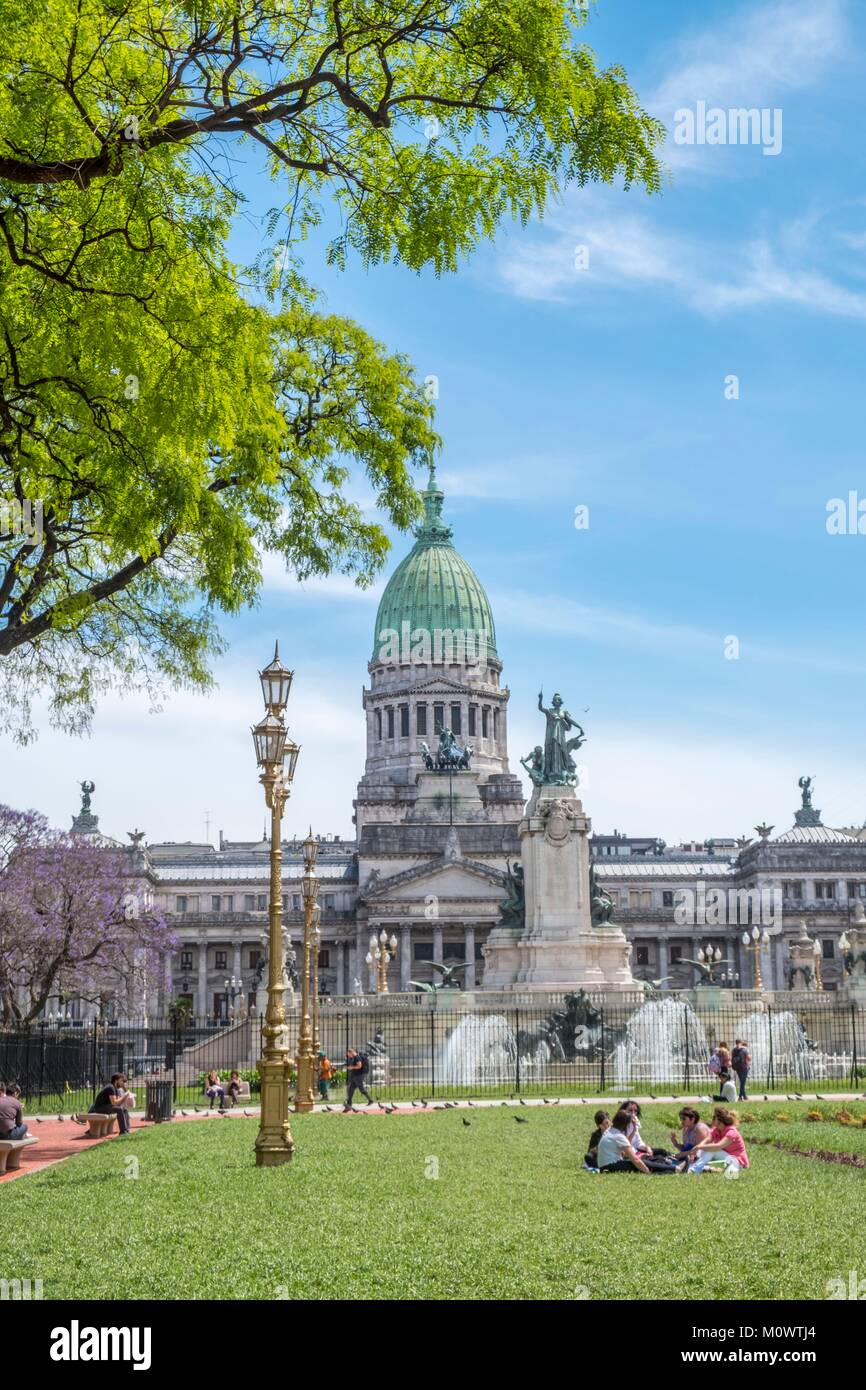 L'Argentina,provincia di Buenos Aires,Buenos Aires,Plaza Congreso,Palacio del Congreso Foto Stock