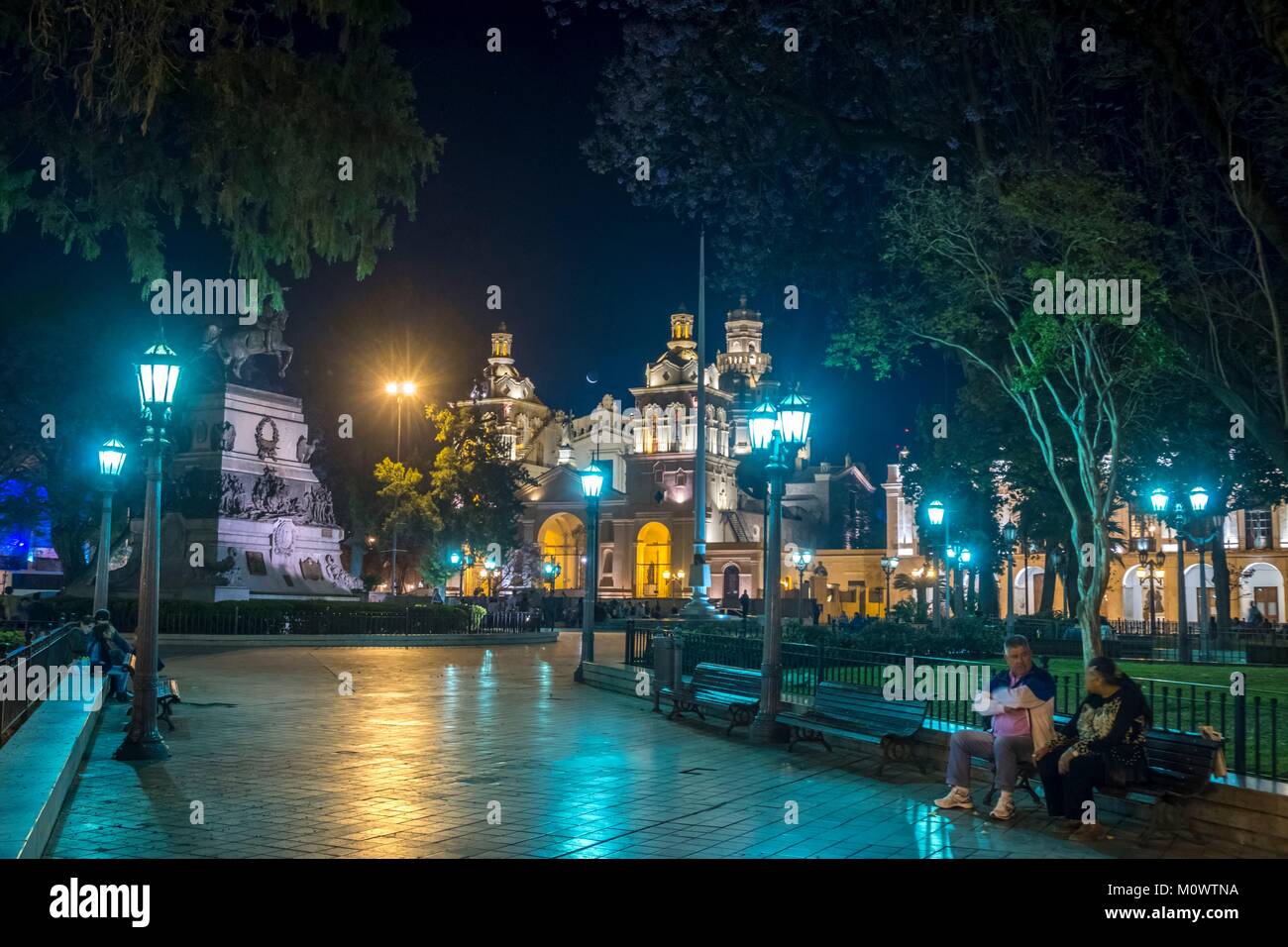 L'Argentina,in provincia di Cordoba,Cordoba,Plaza San Martin,cattedrale Foto Stock