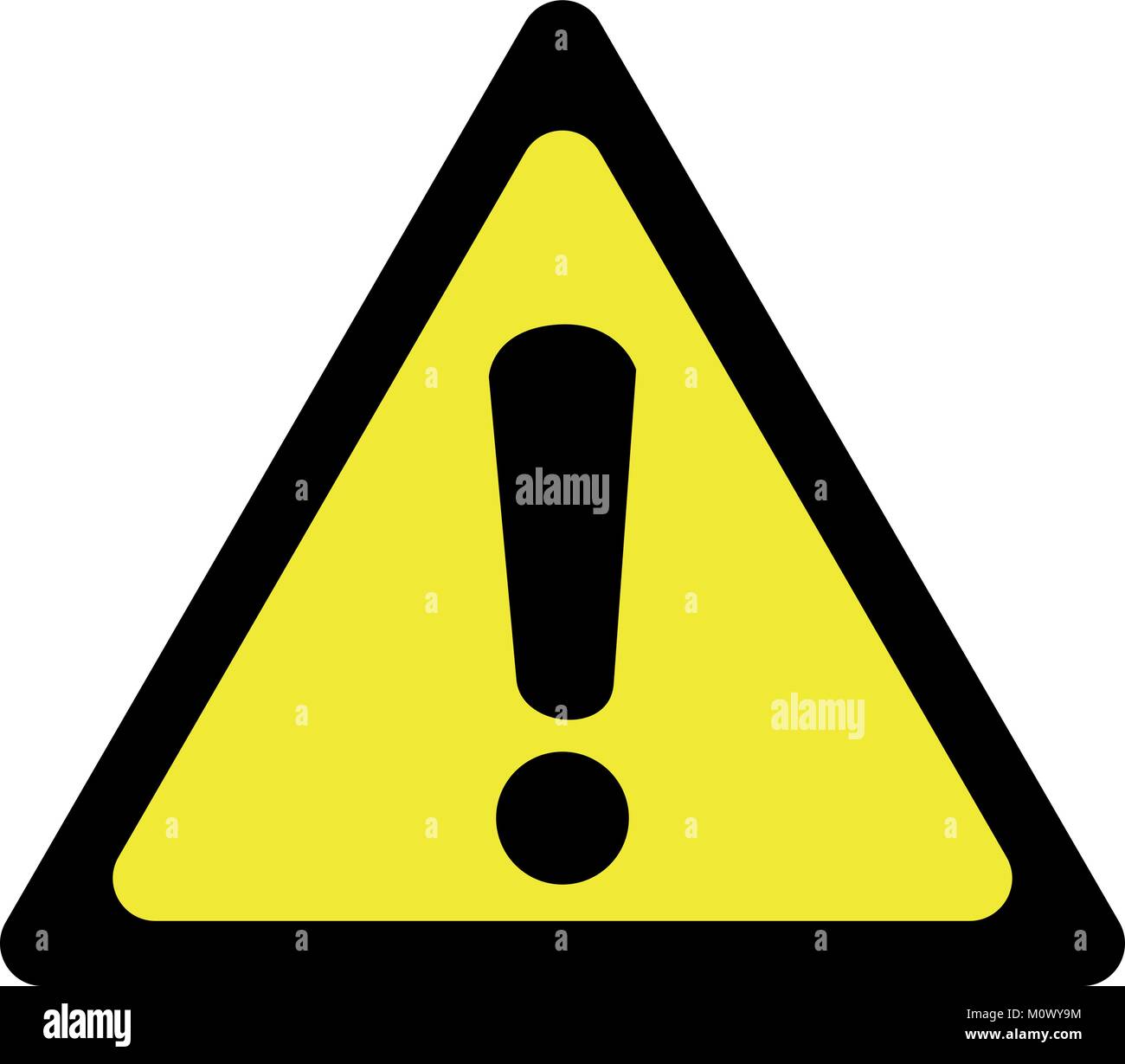 Segnale di avvertimento vettore con un punto esclamativo. Indicatore di  avvertimento, triangolo giallo e nero Immagine e Vettoriale - Alamy