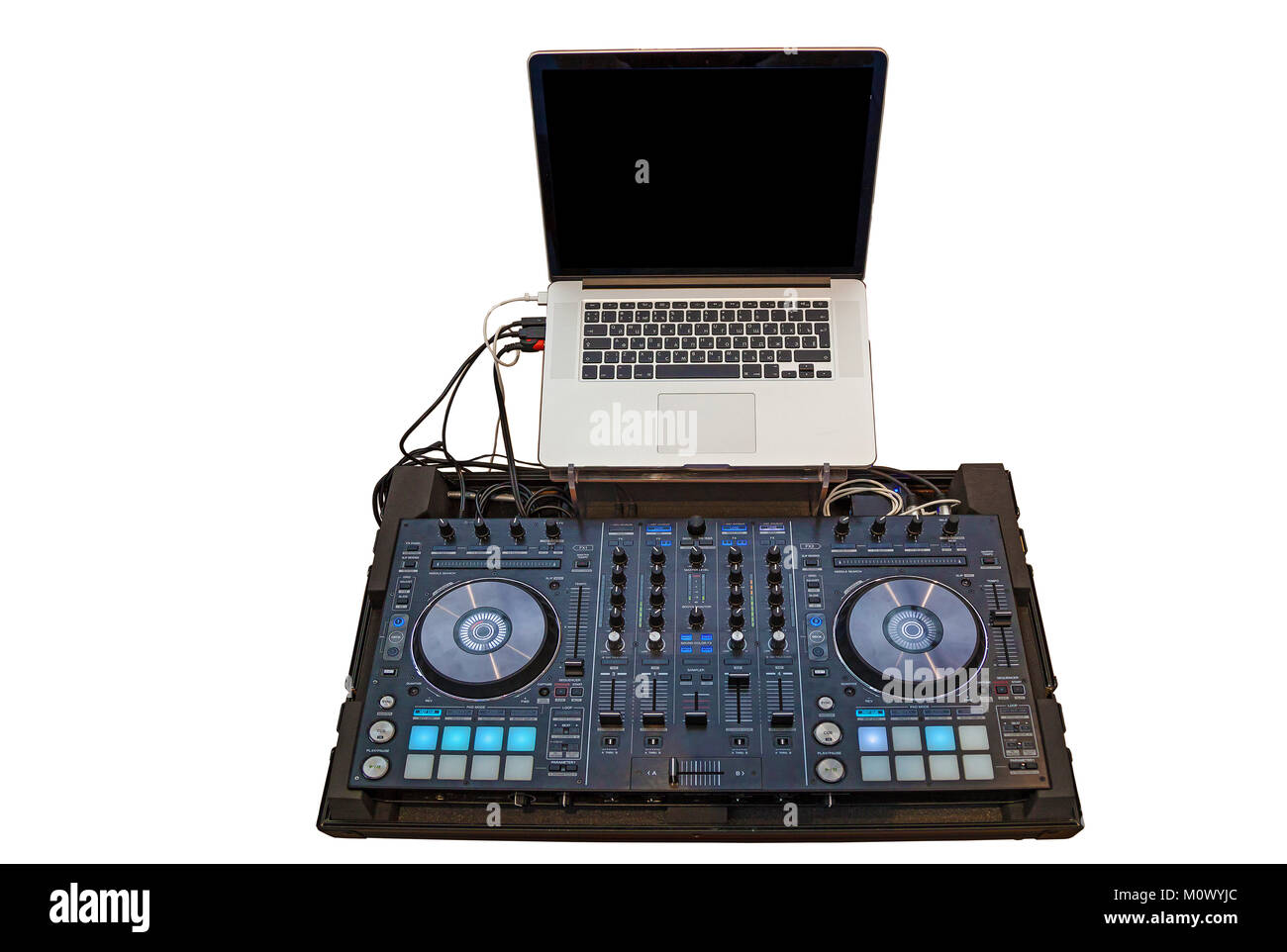 DJ console per esperimenti con la musica Foto Stock