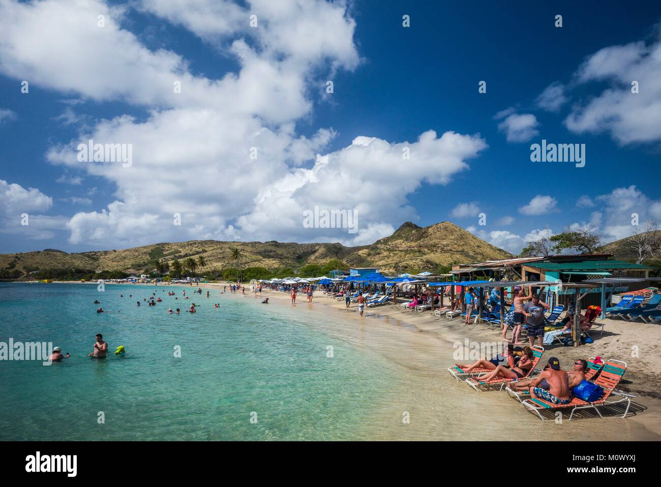 Saint Kitts e Nevis,San Kitts,sud Penisola,Cockleshell Bay,Vista spiaggia Foto Stock
