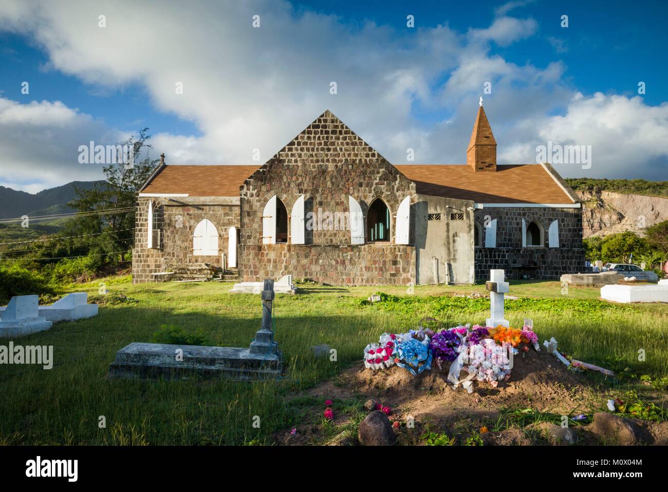 Saint Kitts e Nevis,Nevis,Hicks Village,San James Chiesa anglicana Foto Stock