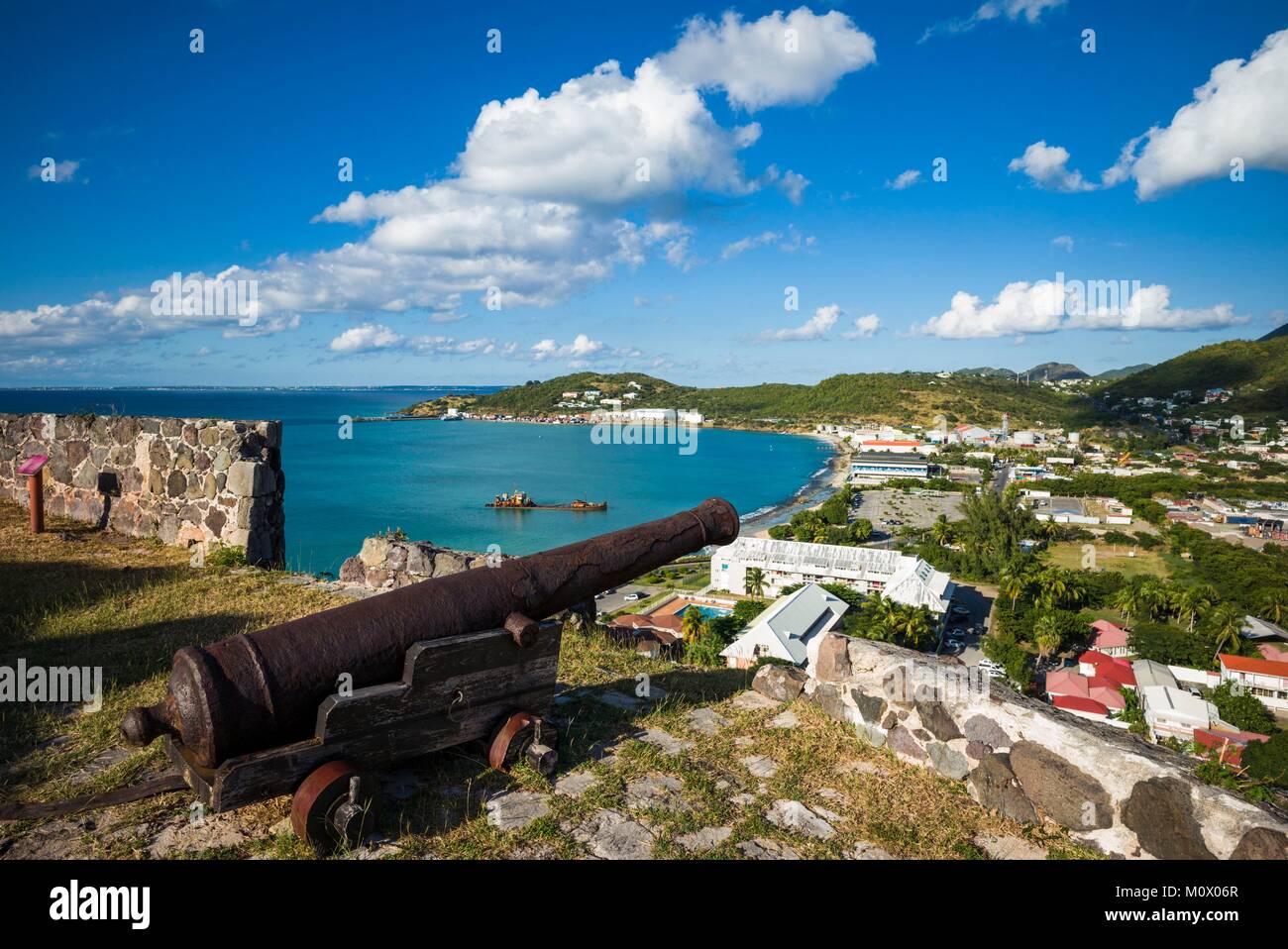 Le Indie occidentali francesi,St-Martin,Marigot,Fort Louis Foto Stock