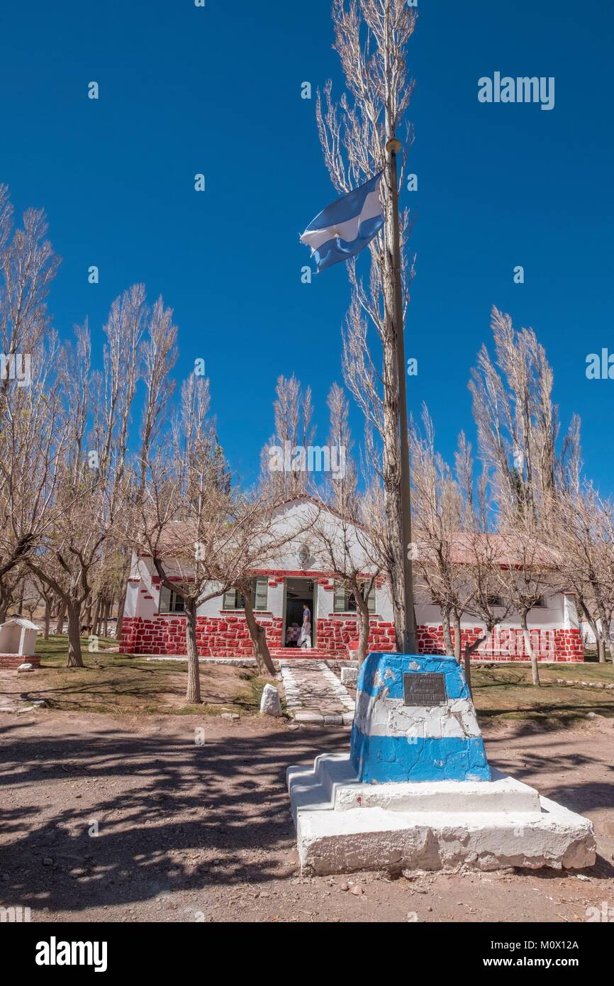 L'Argentina,San Juan provincia,Barreal,Rio de Los Patos valley,Las Hornillas stazione di polizia Foto Stock