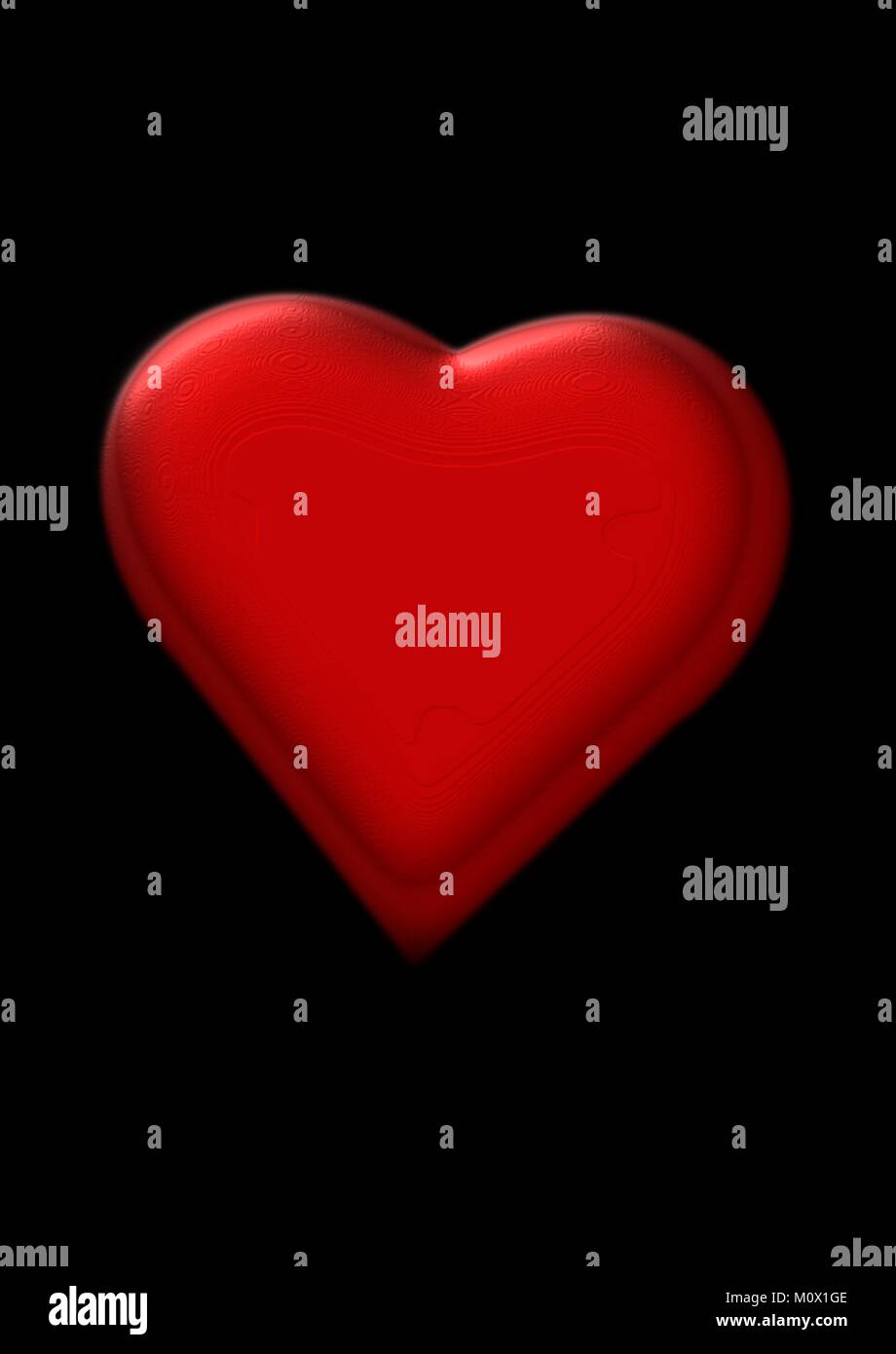 Unico grande cuore rosso su sfondo semplice Illustrazione Vettoriale