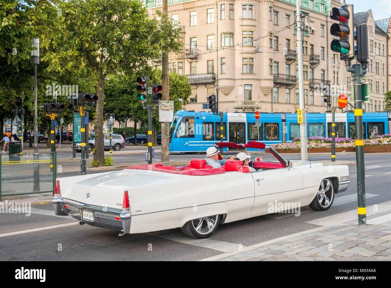 La Svezia,Stoccolma,precedentemente un americano auto convertibili Foto Stock