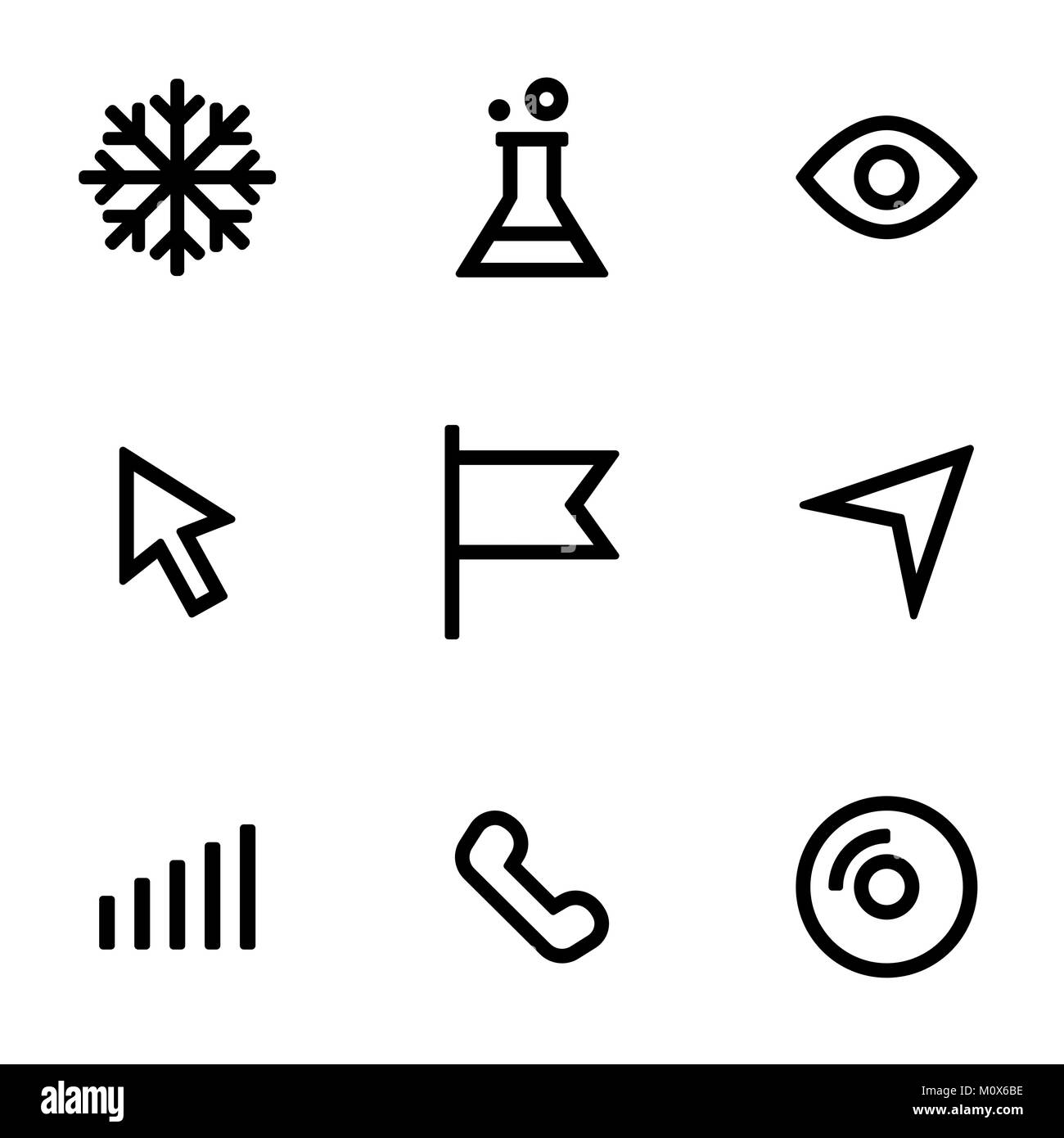 Set di icone per semplice piatto stile design dell'interfaccia utente. Illustrazione Vettoriale