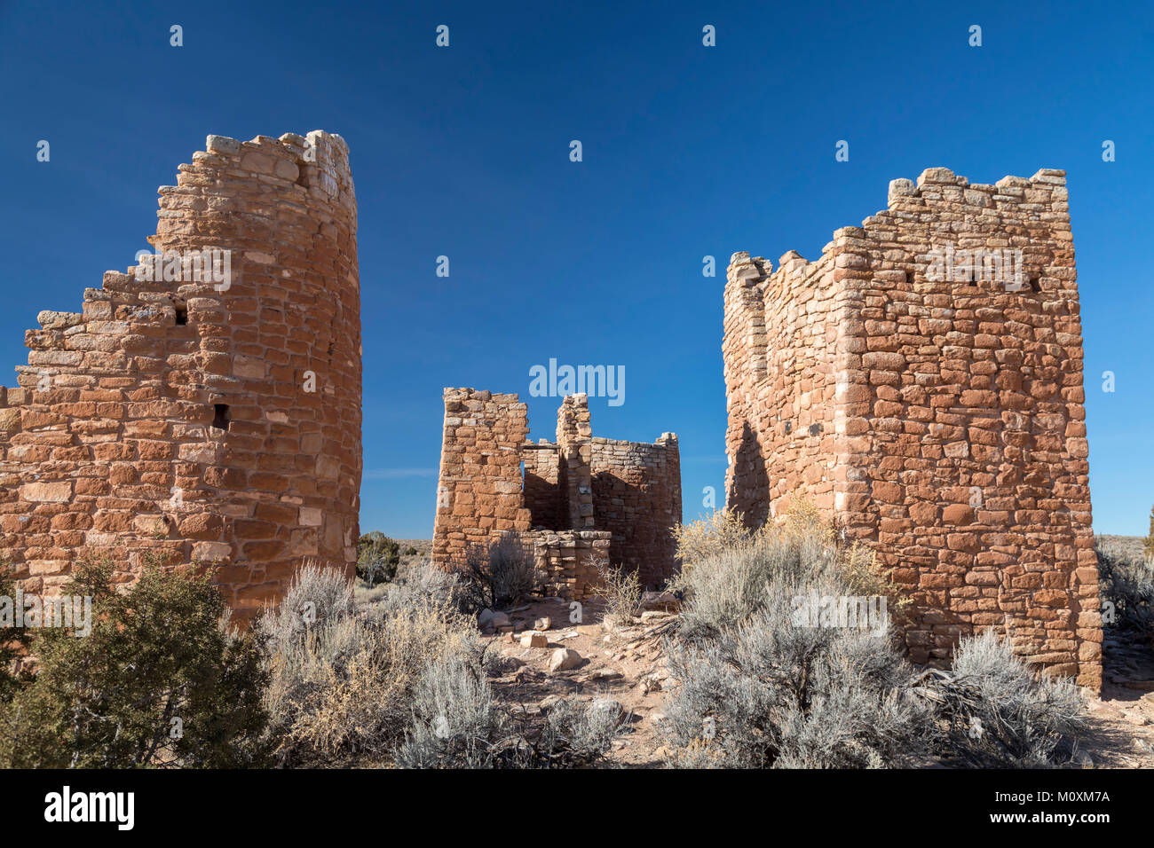 Hovenweep National Monument, Utah - Hovenweep Castello, parte della torre quadrata Gruppo di rovine Anasazi situato intorno al piccolo rovina Canyon. La maggior parte delle Foto Stock