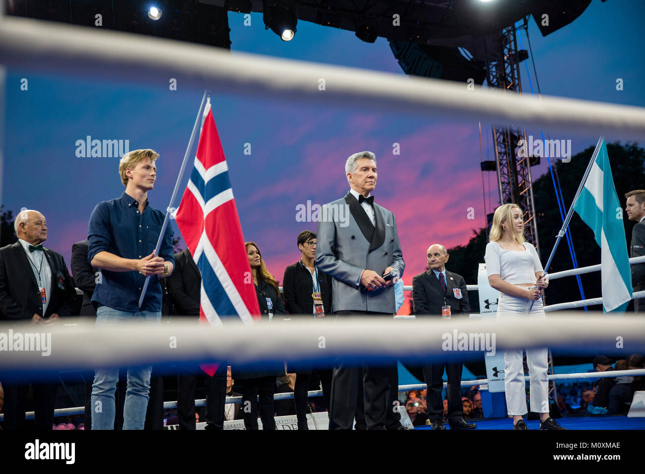 Norvegia, Bergen - Giugno 9, 2017. L'anello americano annunciatore Michael Buffer visto in caso di inscatolamento della battaglia di Bergen a Bergen. (Photo credit: Gonzales foto - Jarle H. Moe). Foto Stock