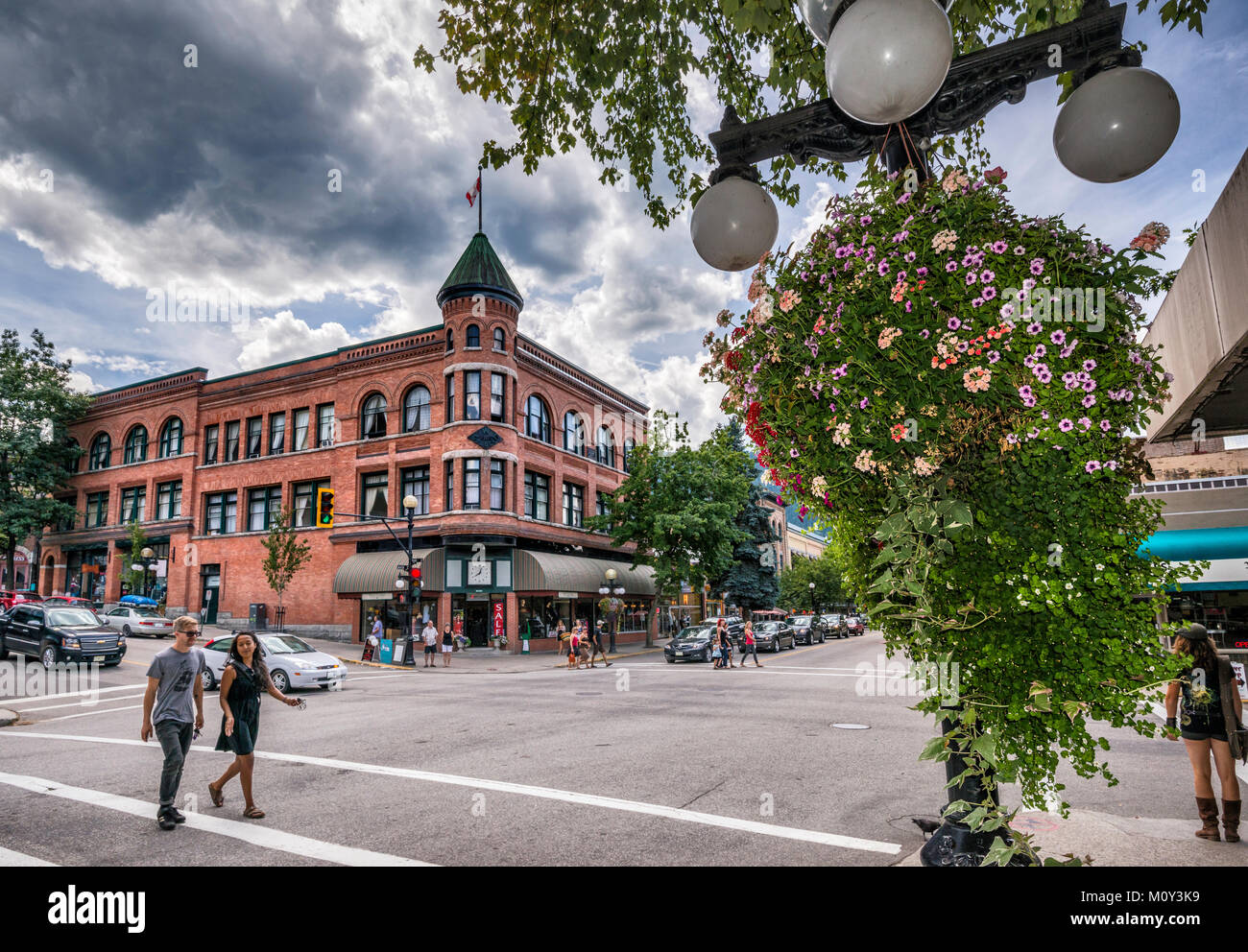 KWC Blocco, 1901 Edificio mercantile su Baker Street a Nelson, Kootenay Regione, British Columbia, Canada Foto Stock