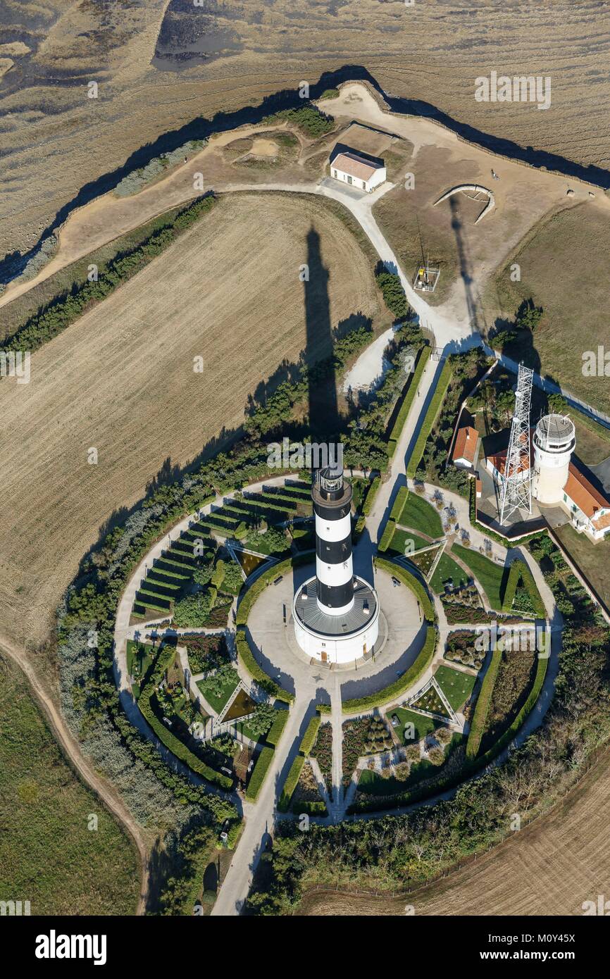 Francia,Charente Maritime,Saint Denis d'Oleron,Chassiron faro (vista aerea) Foto Stock