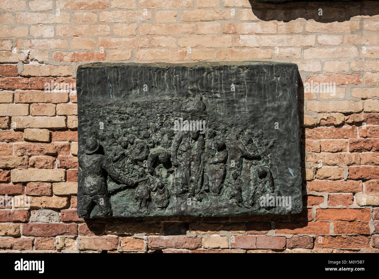 Campo dei Ghetto Nuovo scultura, Cannaregio, Venezia, Italia. Foto Stock