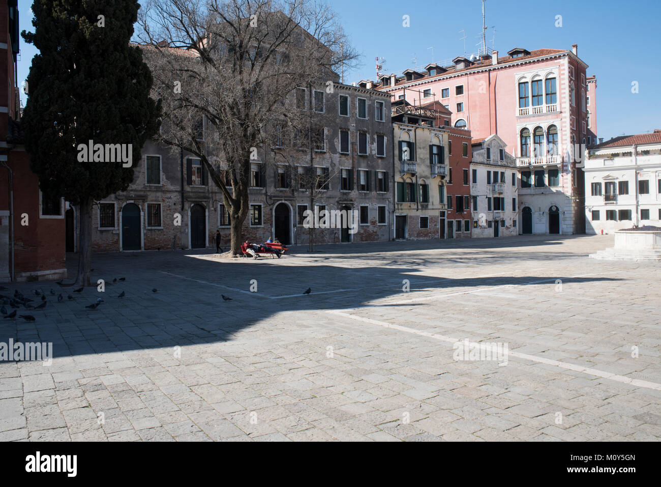 Campo San Polo, San Polo, Venezia, Italia. Foto Stock