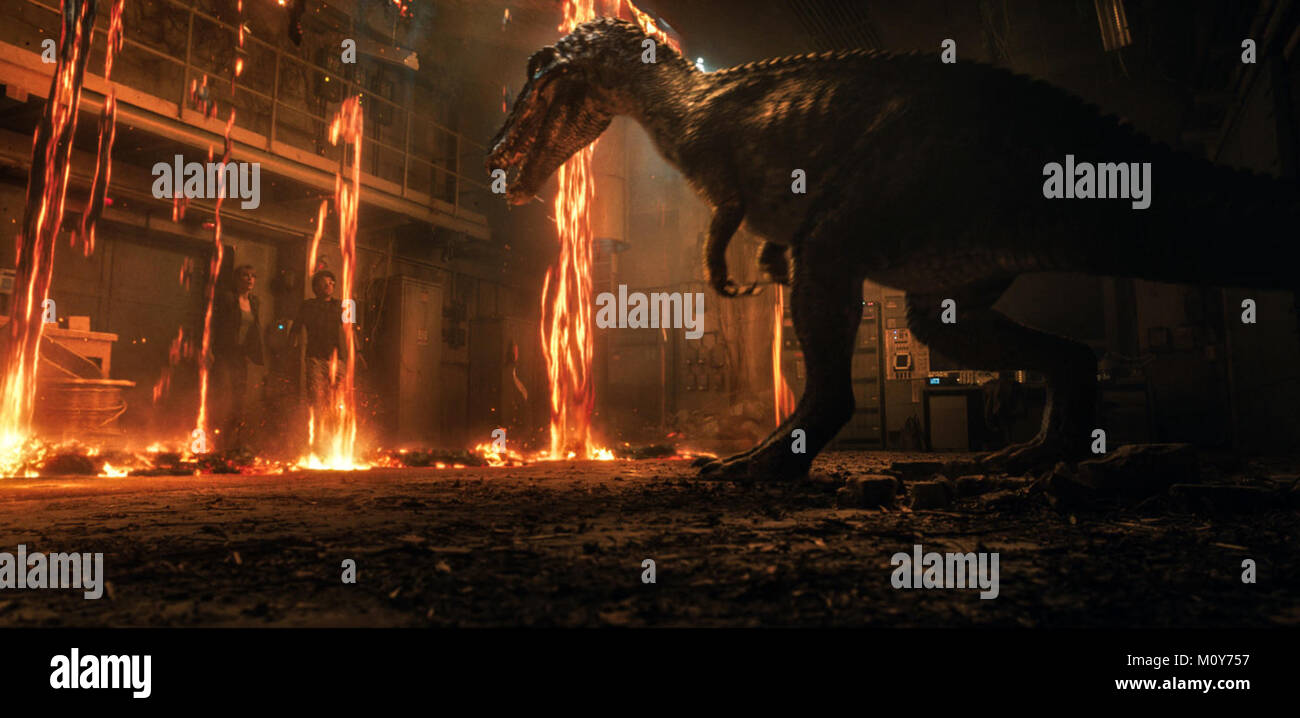 Mondo giurassico: caduto regno è un imminente American science fiction film di avventura diretto da J. A. Bayona. Il film è un sequel di mondo giurassico (2015) ed è il quinto episodio della Jurassic Park film della serie, così come la seconda parte di un progetto di mondo giurassico trilogia. Questa fotografia è per il solo uso editoriale ed è il copyright del film company e/o il fotografo assegnato dal film o società di produzione e può essere riprodotto solo da pubblicazioni in congiunzione con la promozione del film di cui sopra. Un credito per il film company è richiesto. La foto Foto Stock