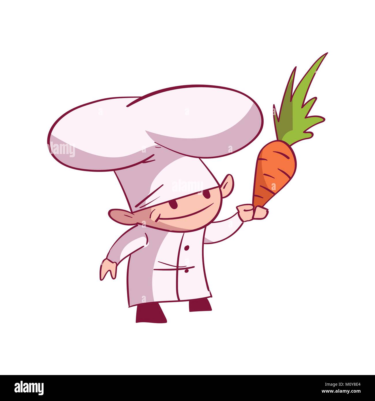 Colorata illustrazione vettoriale di un cartoon chef Illustrazione Vettoriale