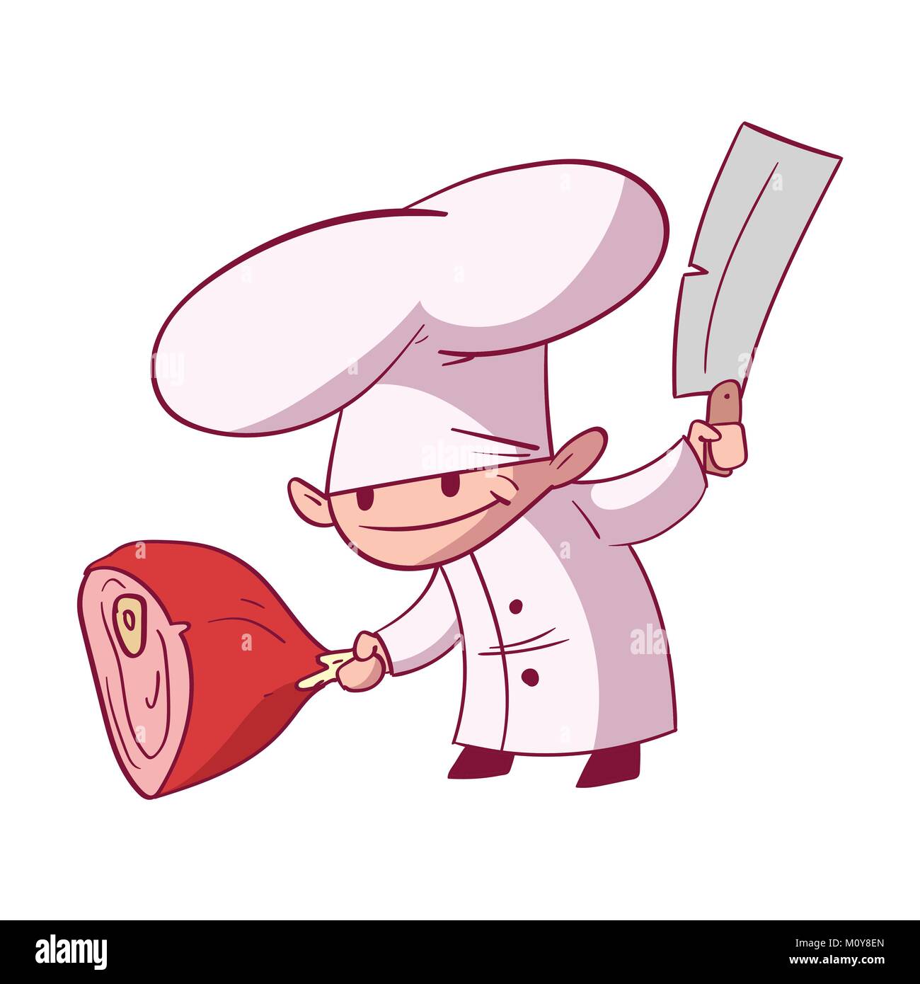 Colorata illustrazione vettoriale di un cartoon chef Illustrazione Vettoriale