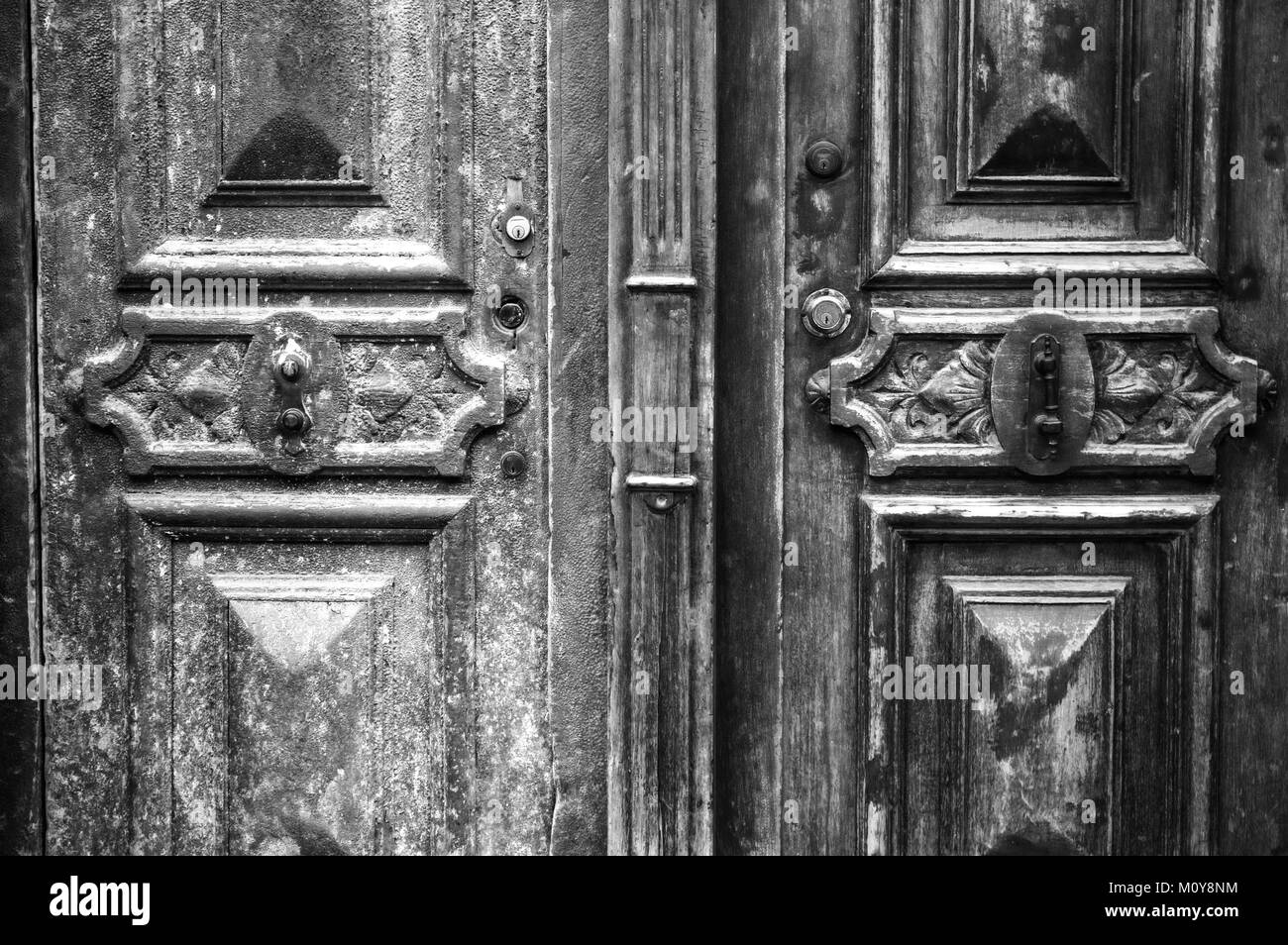 Vecchio patterened porte coloniale di Havana, Cuba Foto Stock