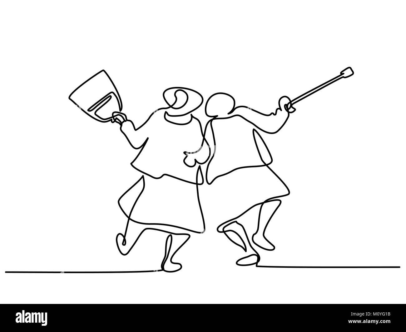 Le donne anziane gli amici a piedi Illustrazione Vettoriale