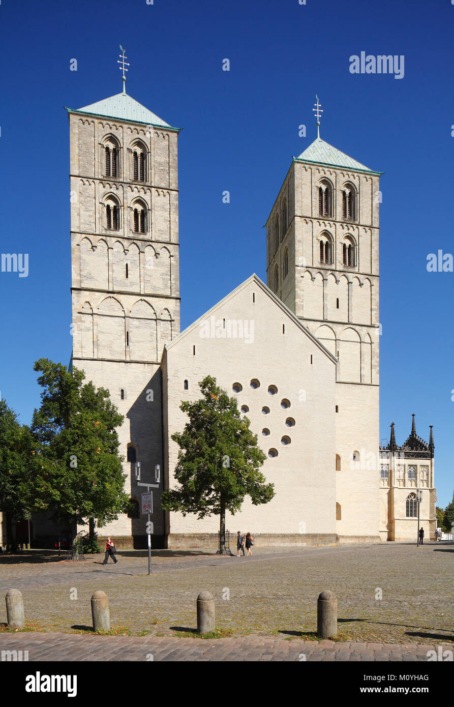 St.Paulus-Dom,Piazza del Duomo,Münster,della Renania settentrionale-Vestfalia,Germania Foto Stock