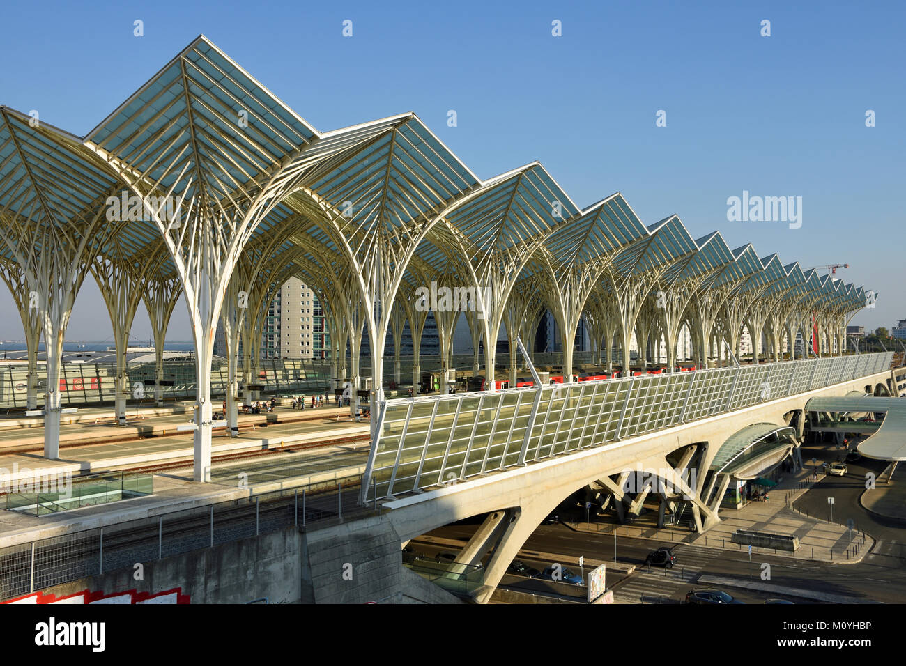 Stazione ferroviaria Gare do Oriente,l'architetto Santiago Calatrava, Lisbona, Portogallo Foto Stock