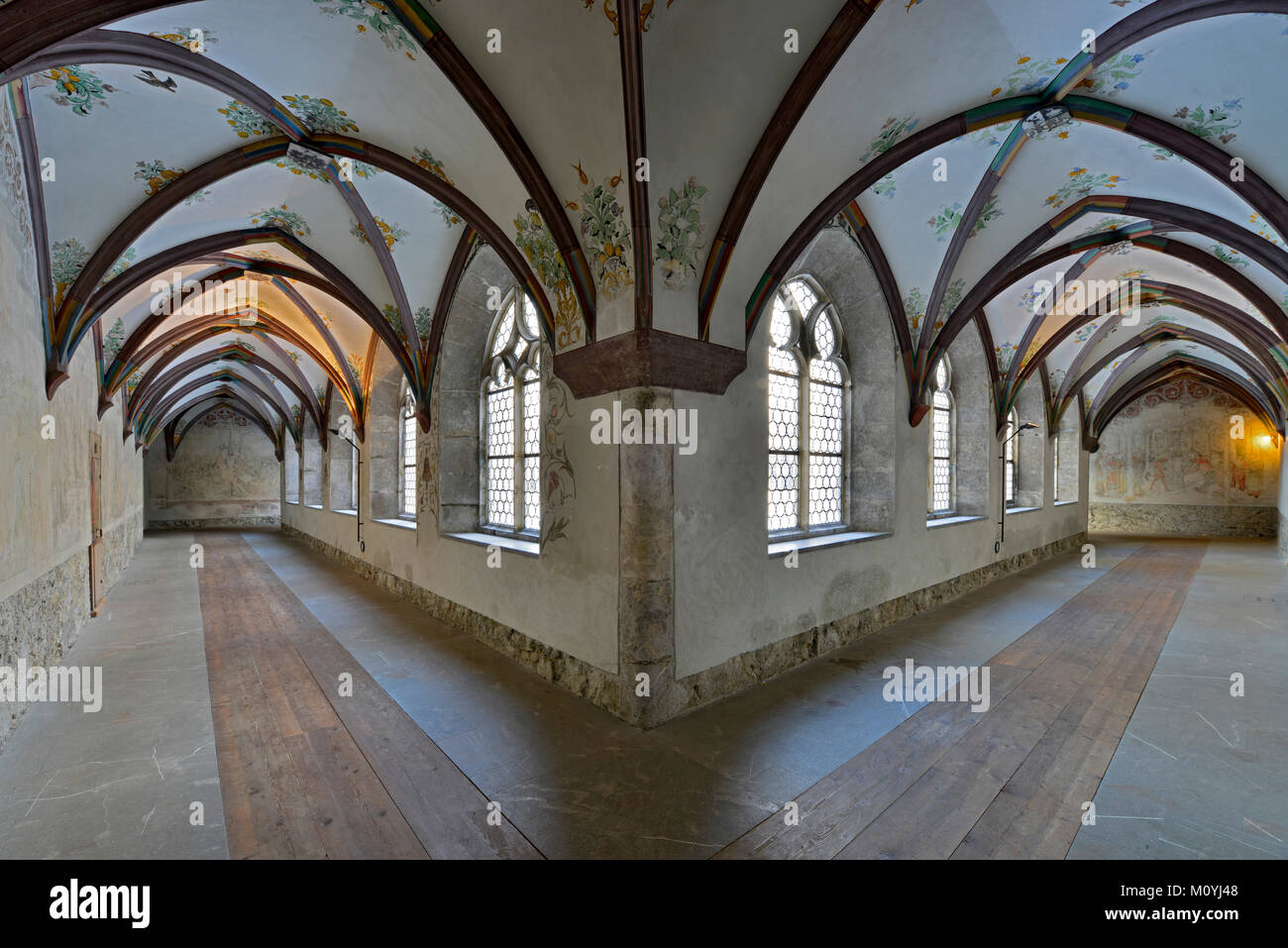 Il chiostro del convento francescano,Schwaz, in Tirolo, Austria Foto Stock