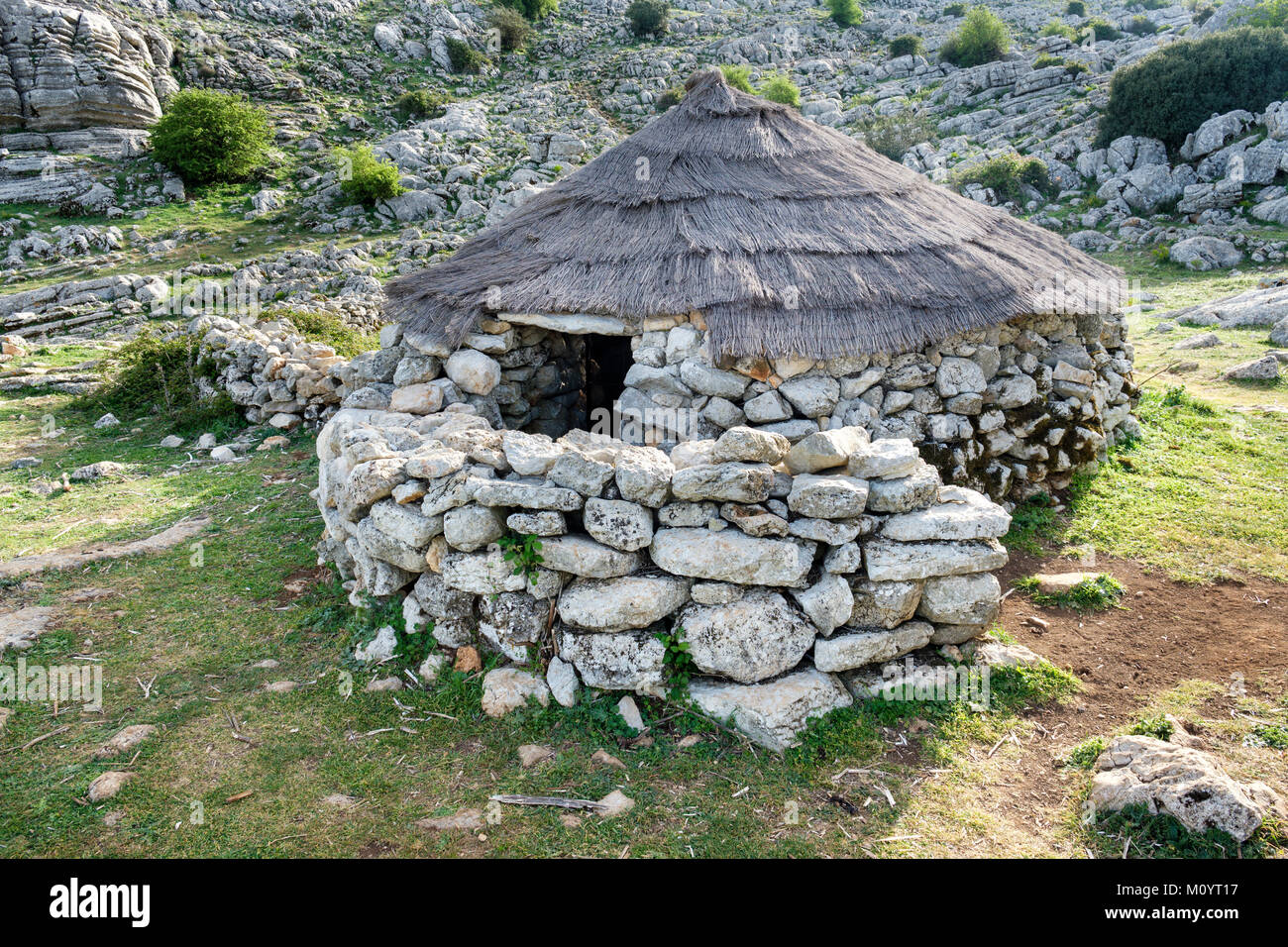 I frati della penna di capra (Majada del fraile), El Torcal de Antequera, Andalusia, Spagna Foto Stock