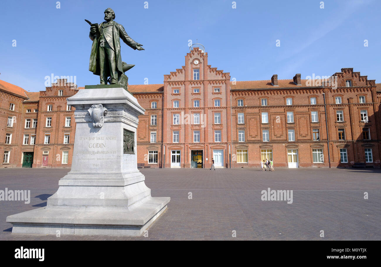 Il 'Familistere Godin de Guise' cooperative (Hauts-de-France, a nord della Francia): La Familistere o realizzato utopia, creato durante la metà del Foto Stock