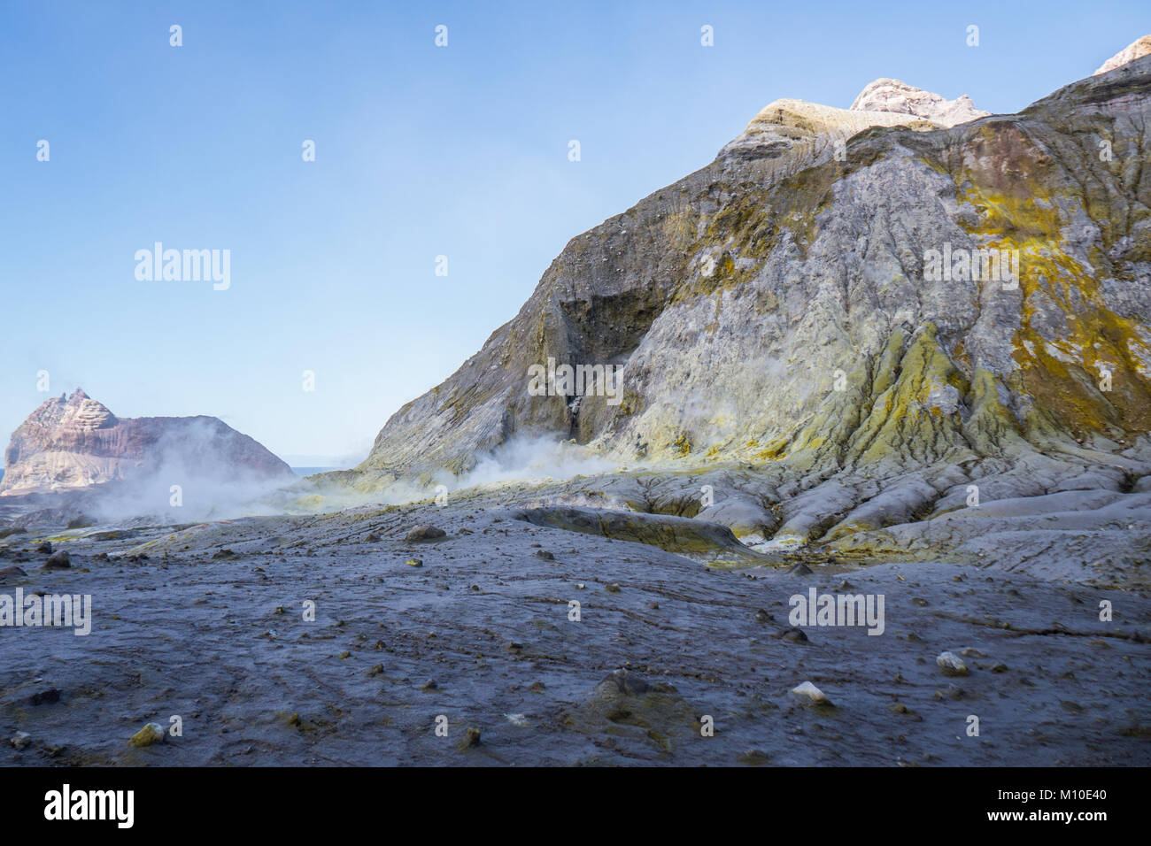 Paesaggio vulcanico di Isola Bianca, Nuova Zelanda Foto Stock