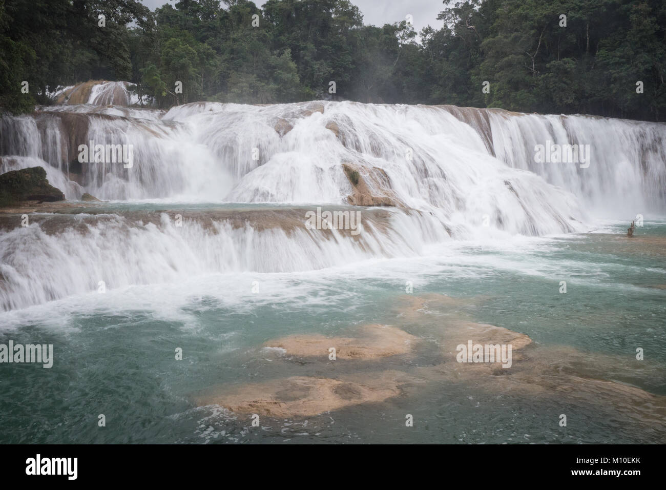 Agua Azul Falls Cascate, Palenque, Messico Foto Stock