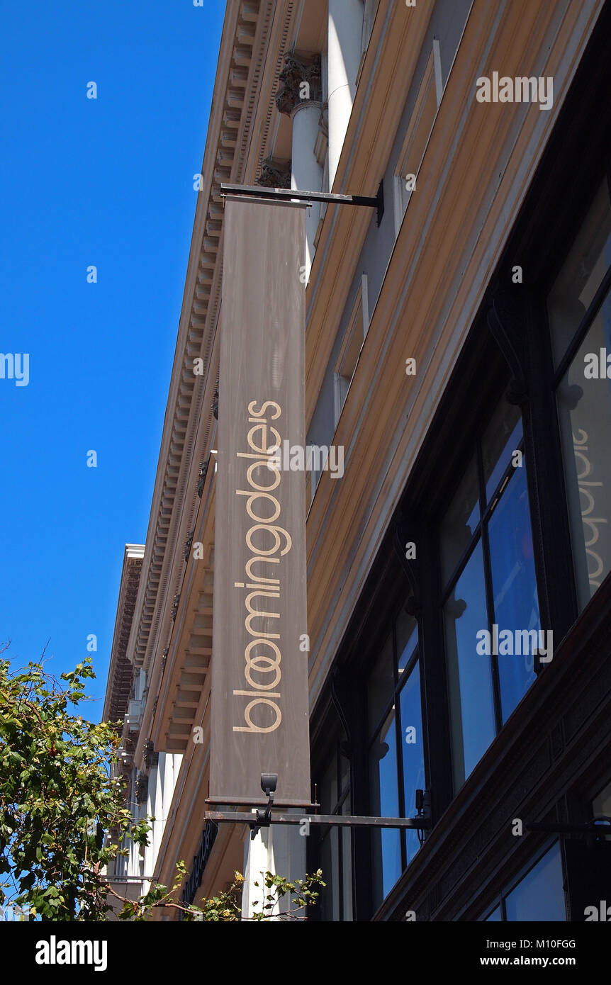 Magazzino Bloomingdale's sign, San Francisco, California Foto Stock