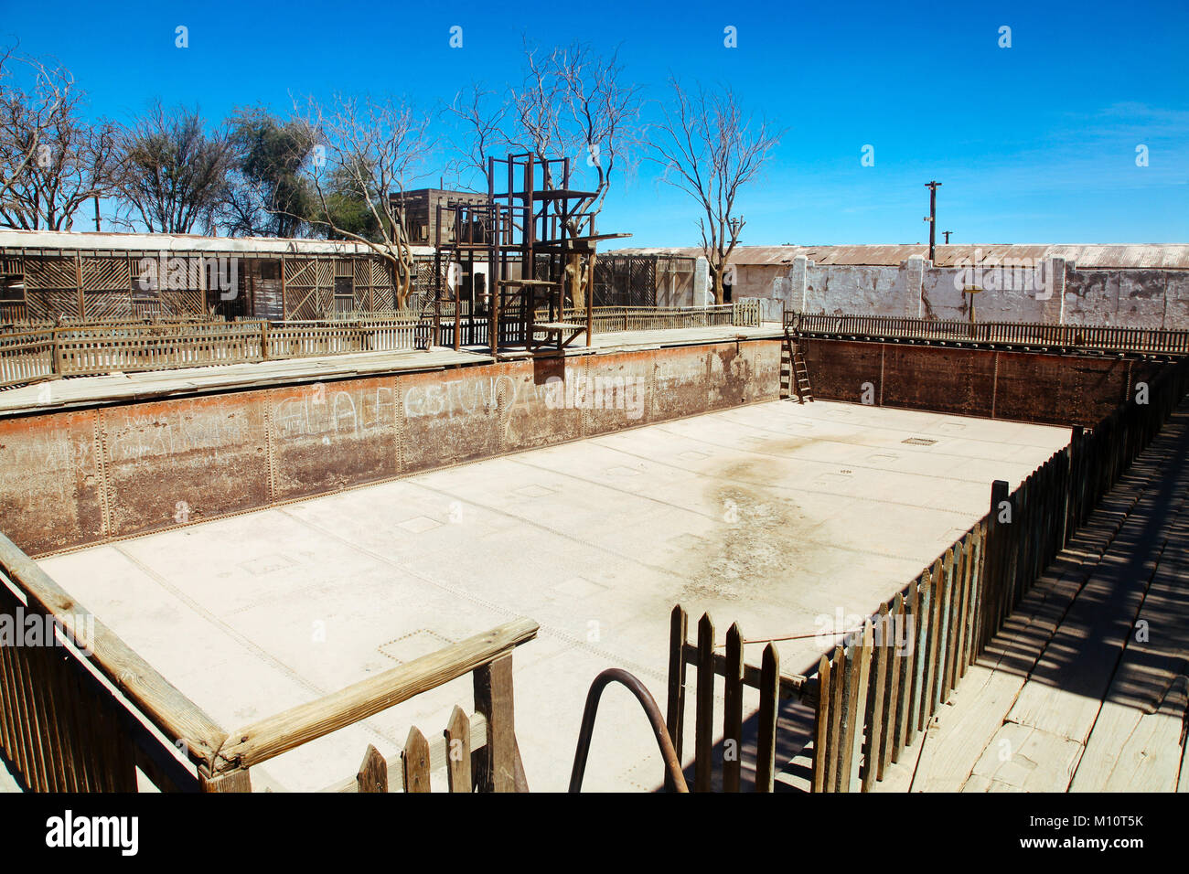 Humberstone (Cile): città fantasma, ex città mineraria, elencato come un patrimonio mondiale dell UNESCO Foto Stock